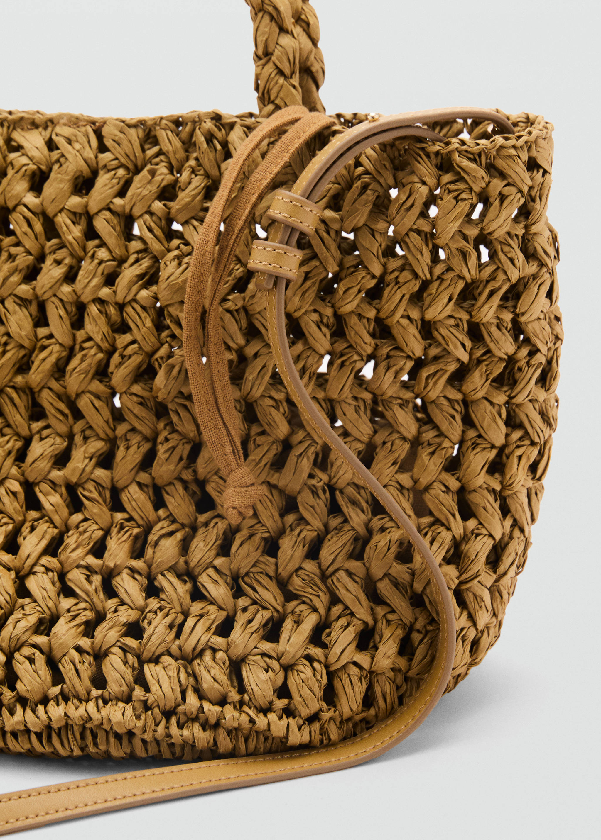 Natural-fiber double-handle bucket bag - Details of the article 1