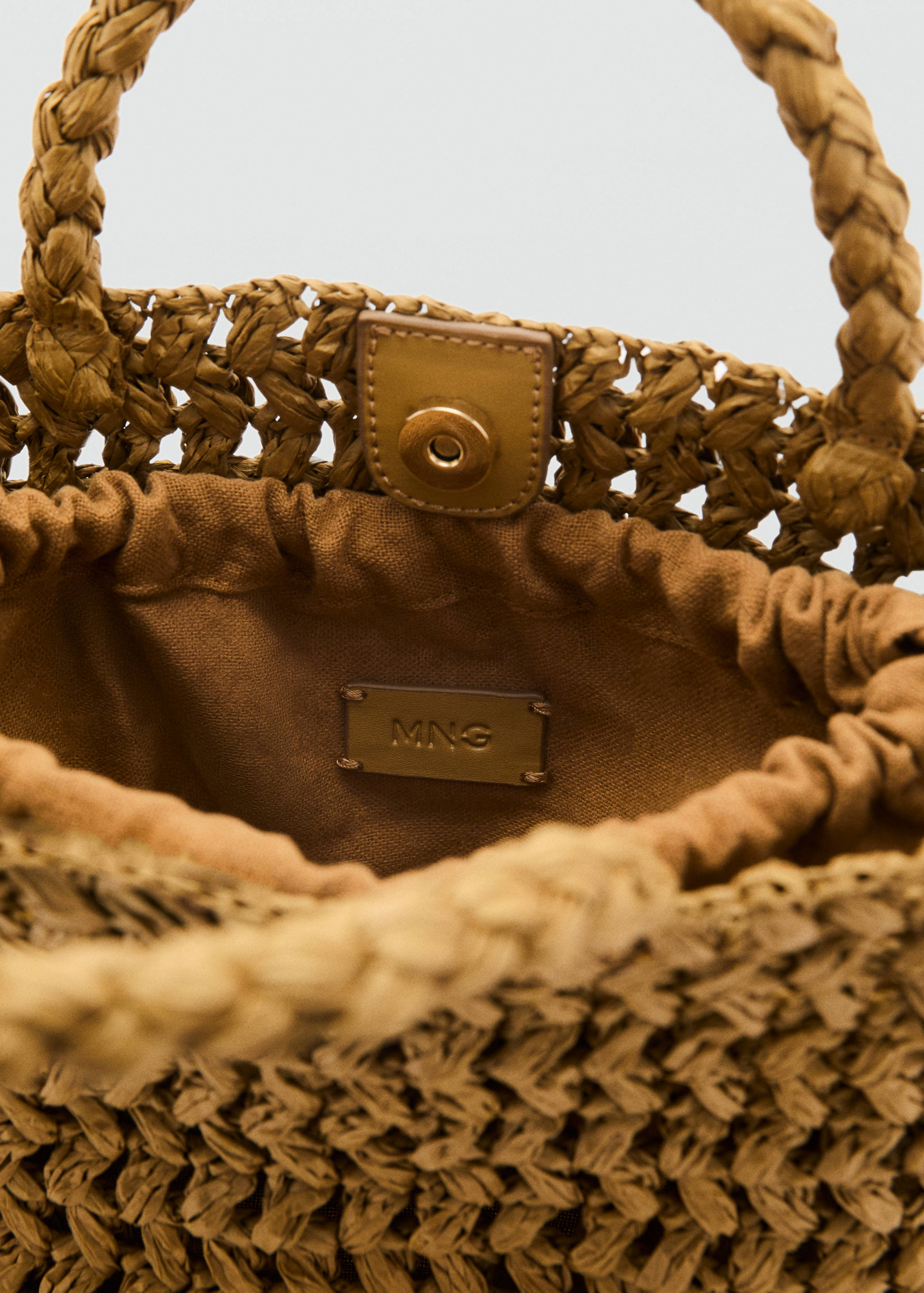 Natural-fiber double-handle bucket bag - Details of the article 3