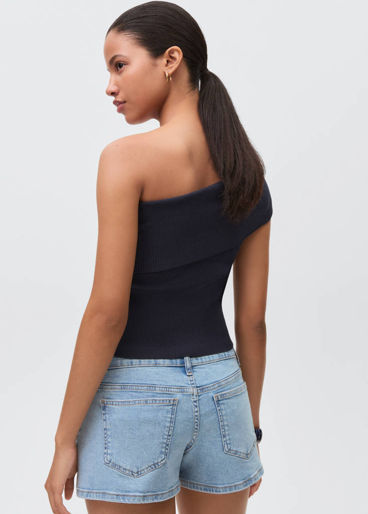 Studded low-waist shorts — Light Blue