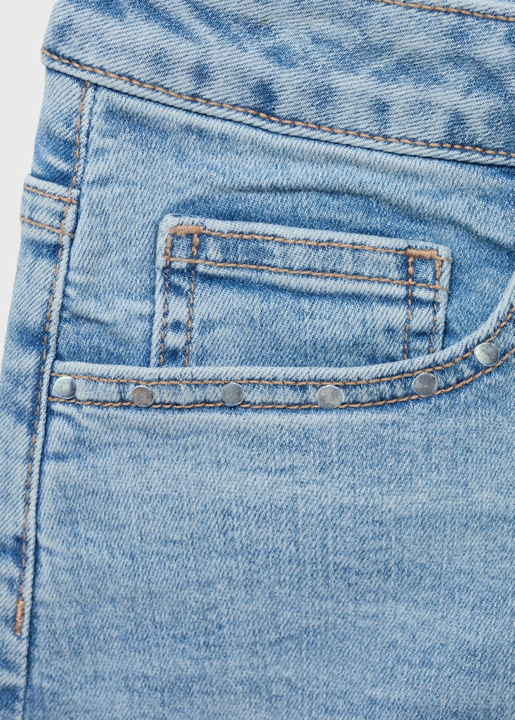 Studded low-waist shorts — Light Blue