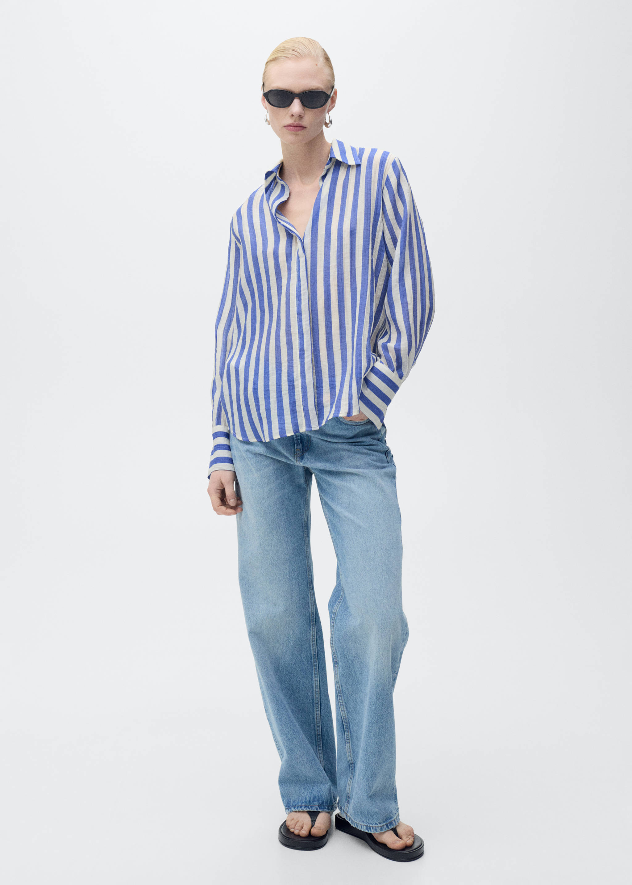 Striped lyocell shirt - General plane