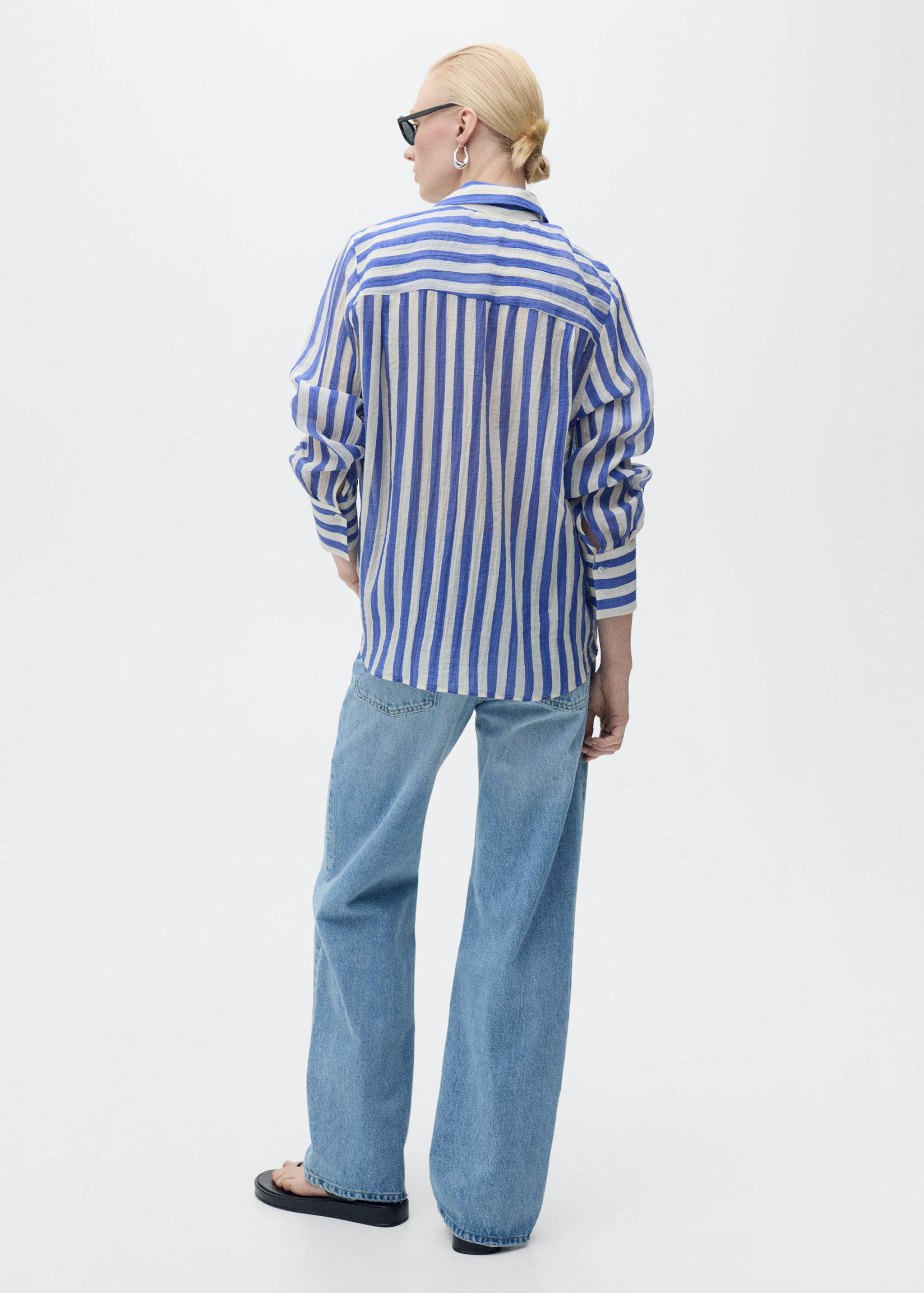 Striped lyocell shirt - Reverse of the article