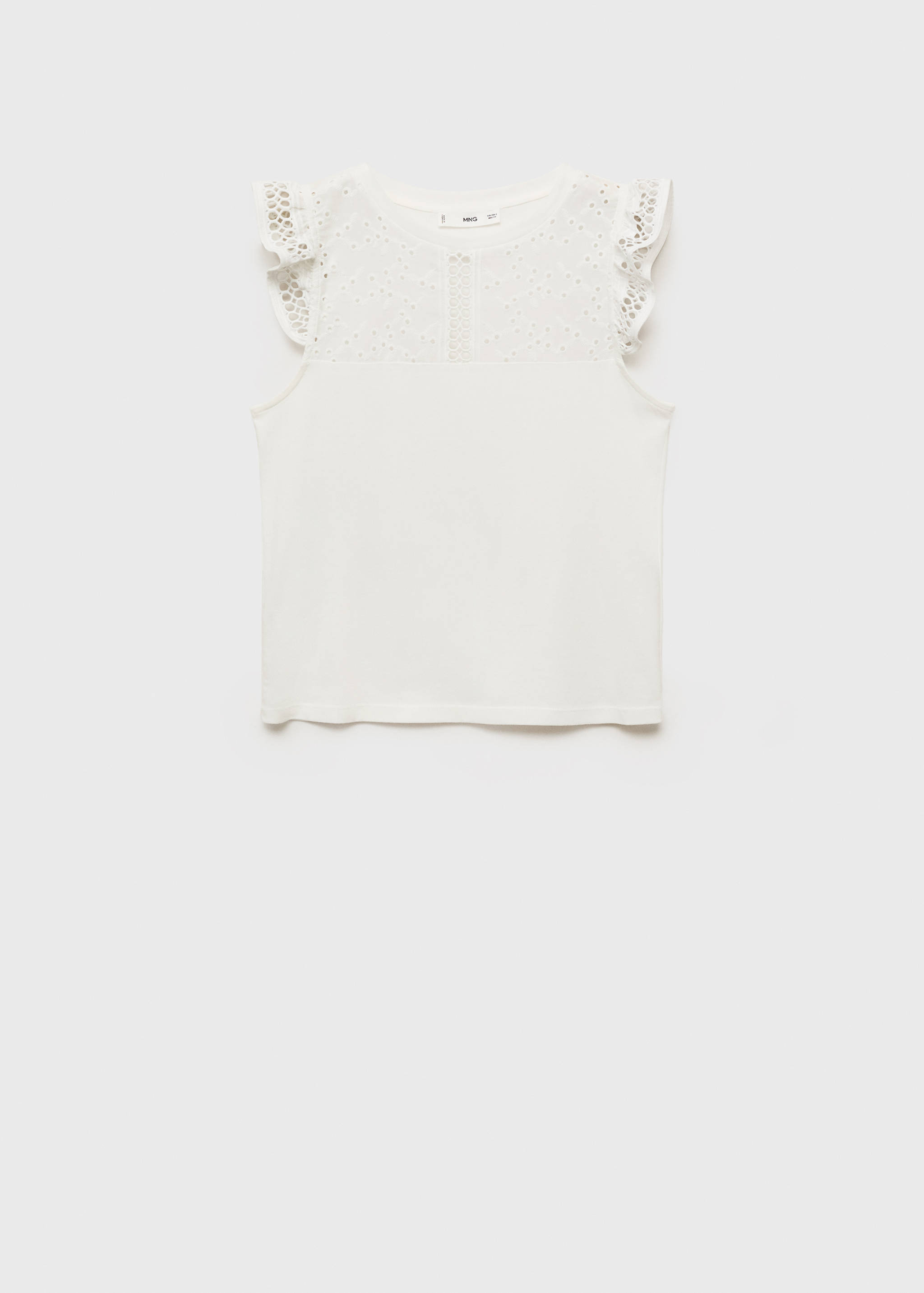 Openwork neckline cotton top - Article without model