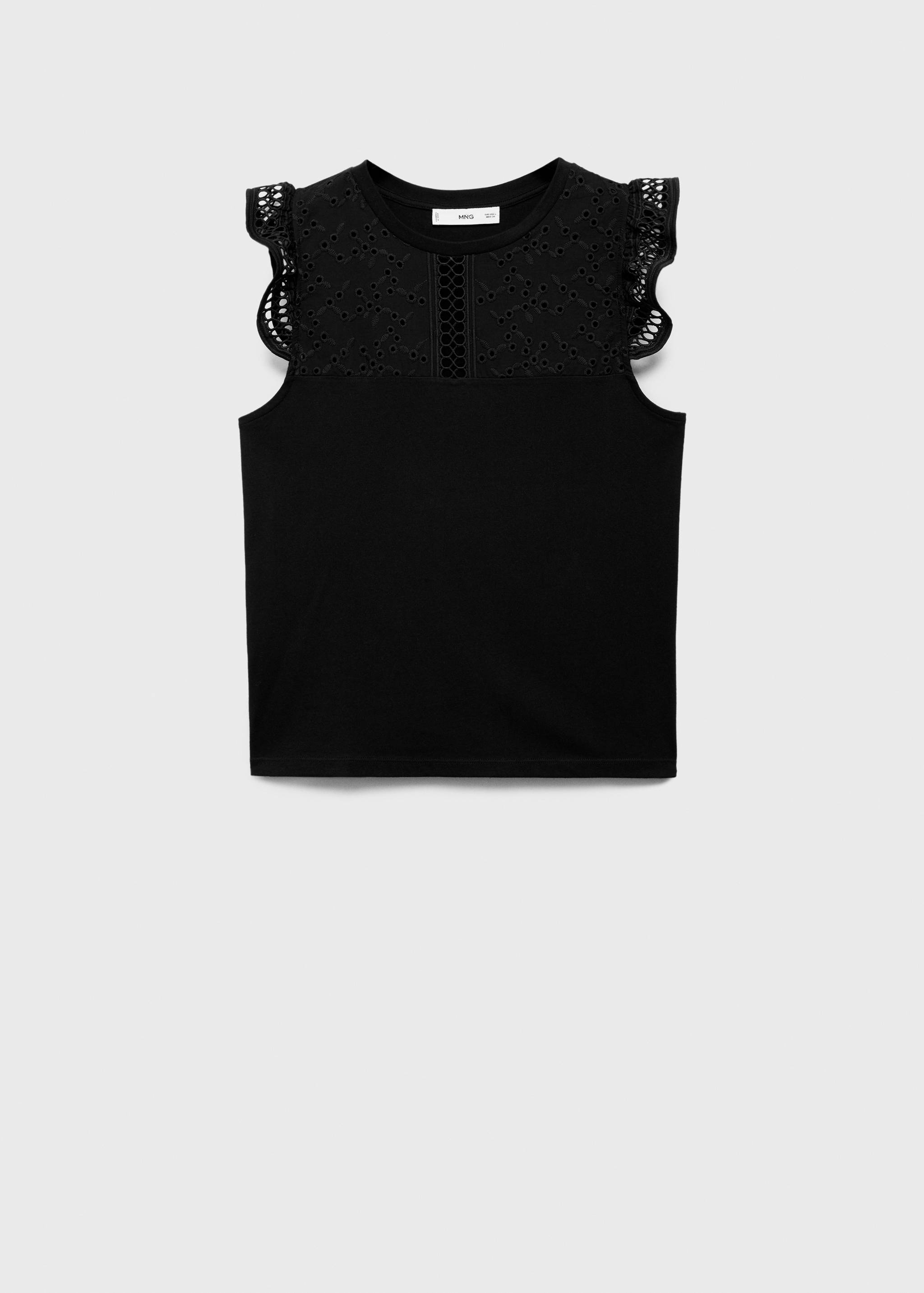 Openwork neckline cotton top - Article without model