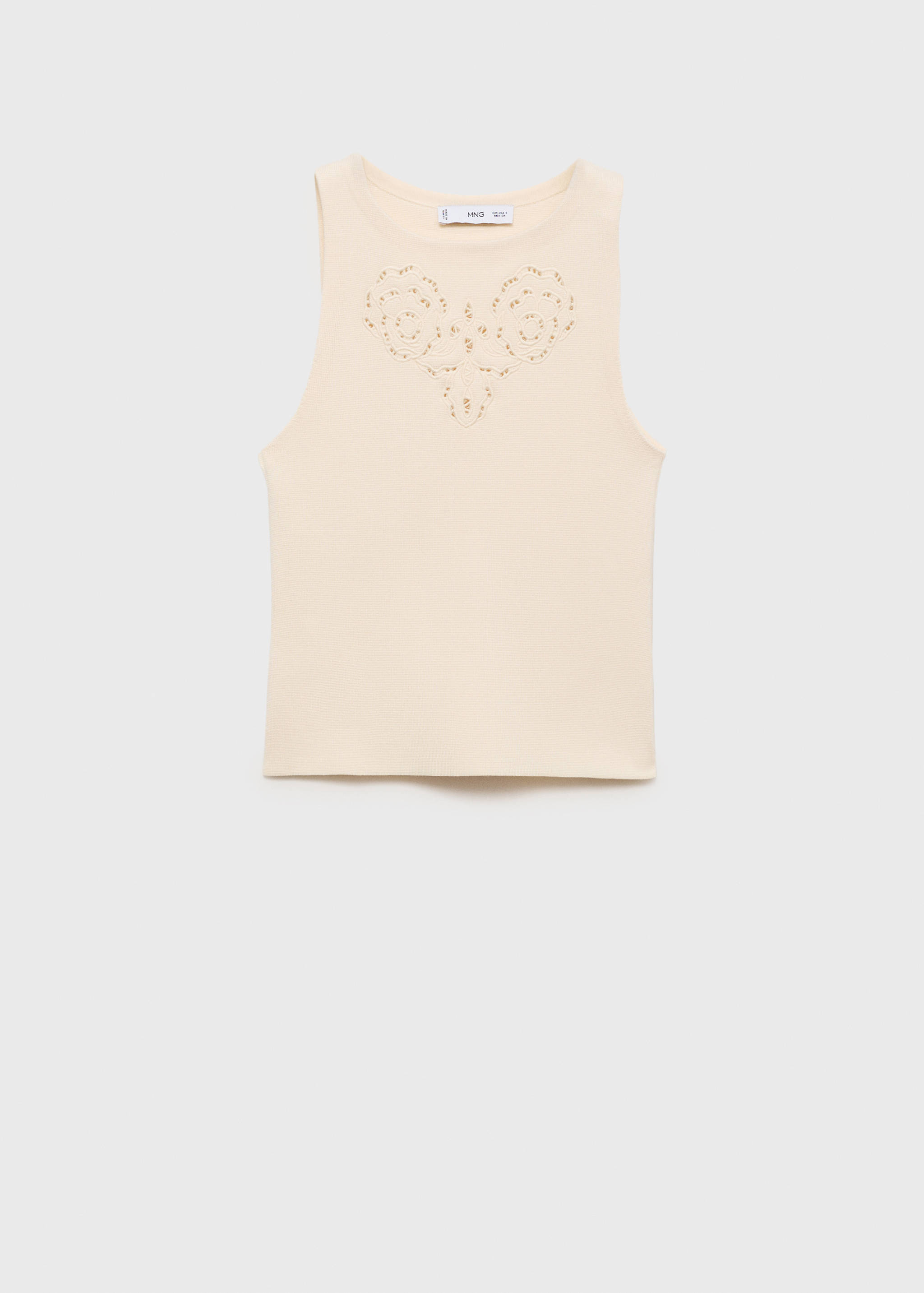 Geborduurde top met opengewerkte details - Artikel zonder model