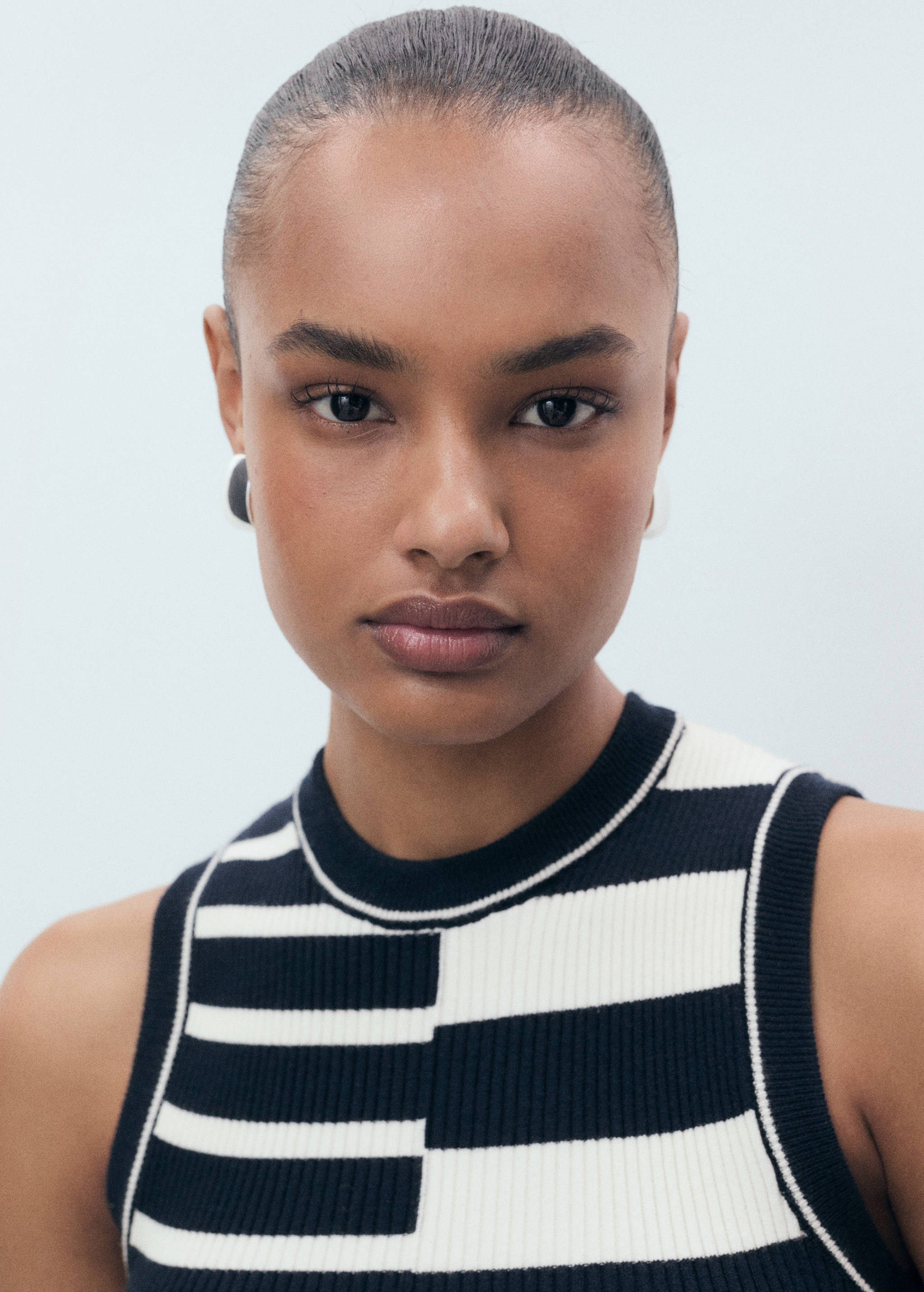 Striped knit top - Details of the article 1