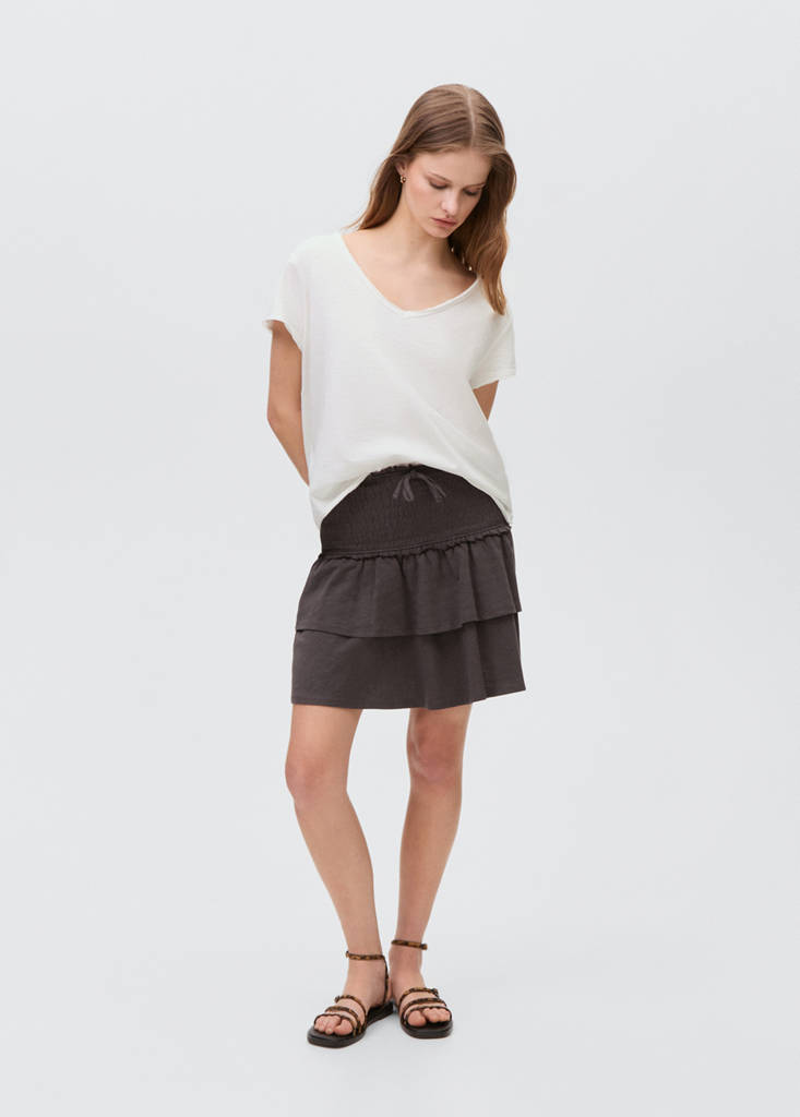 V-neck cotton T-shirt — Off White