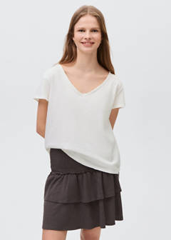 V-neck cotton T-shirt — Off White 1