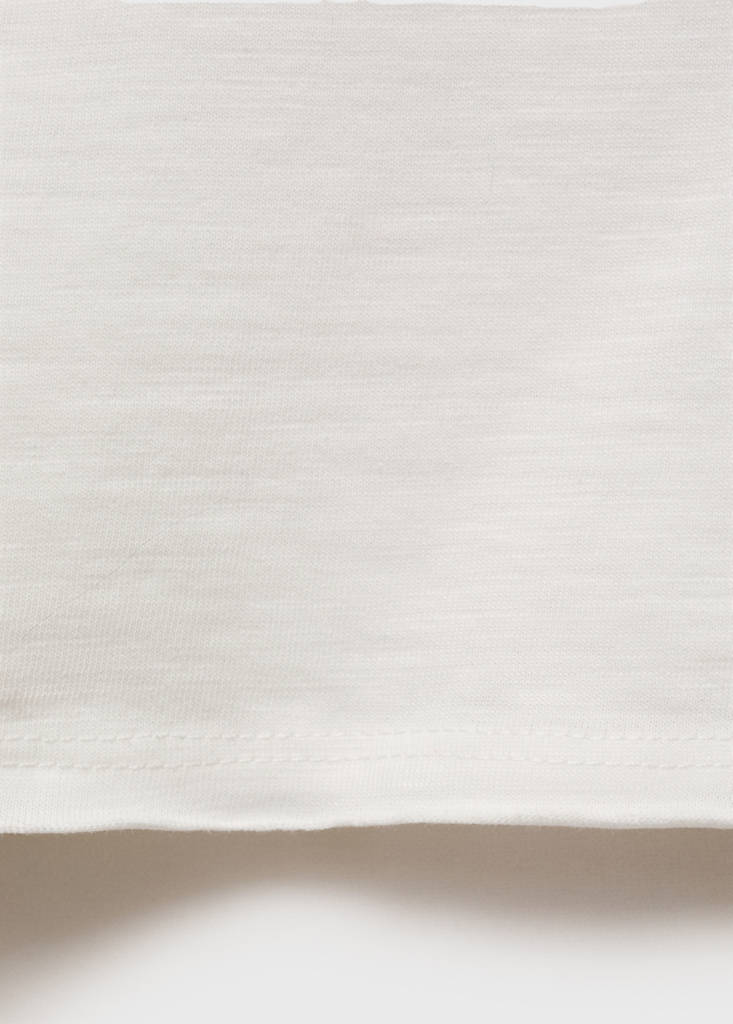 V-neck cotton T-shirt — Off White