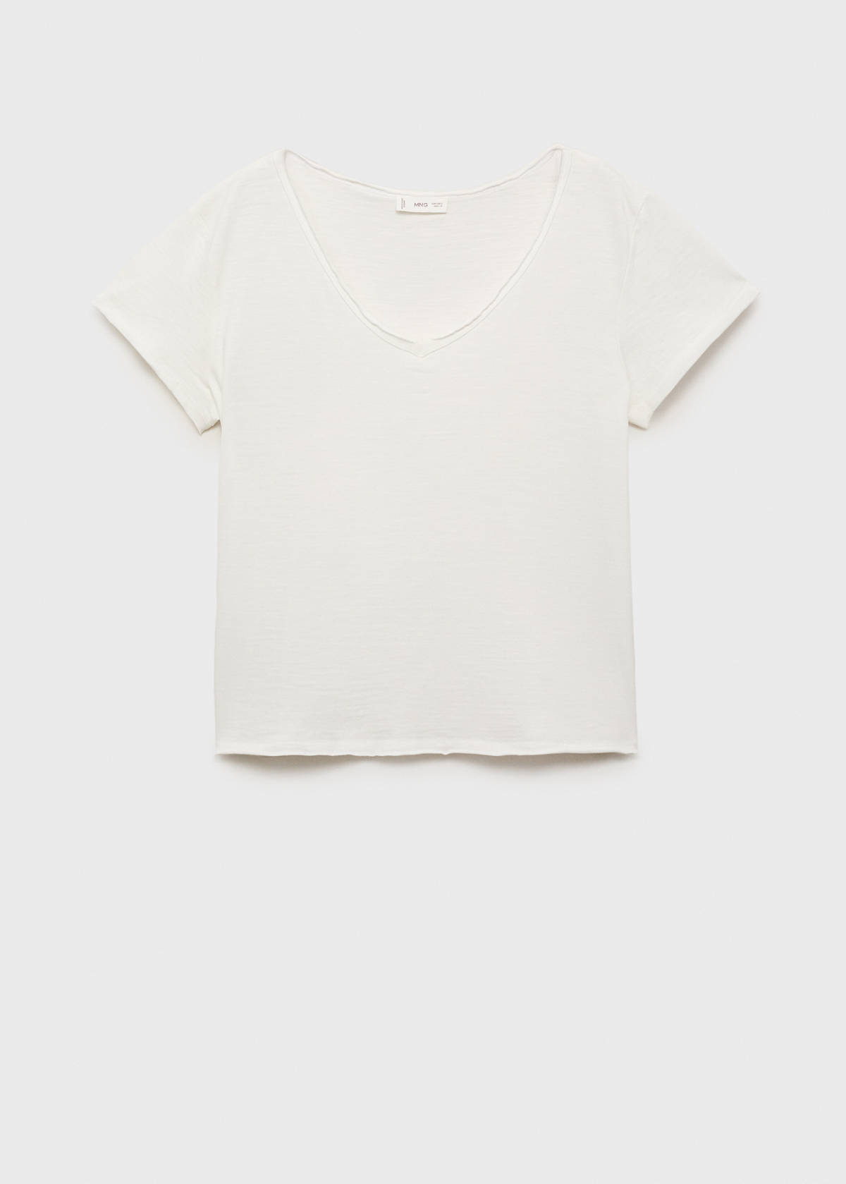 V-neck cotton T-shirt — Off White