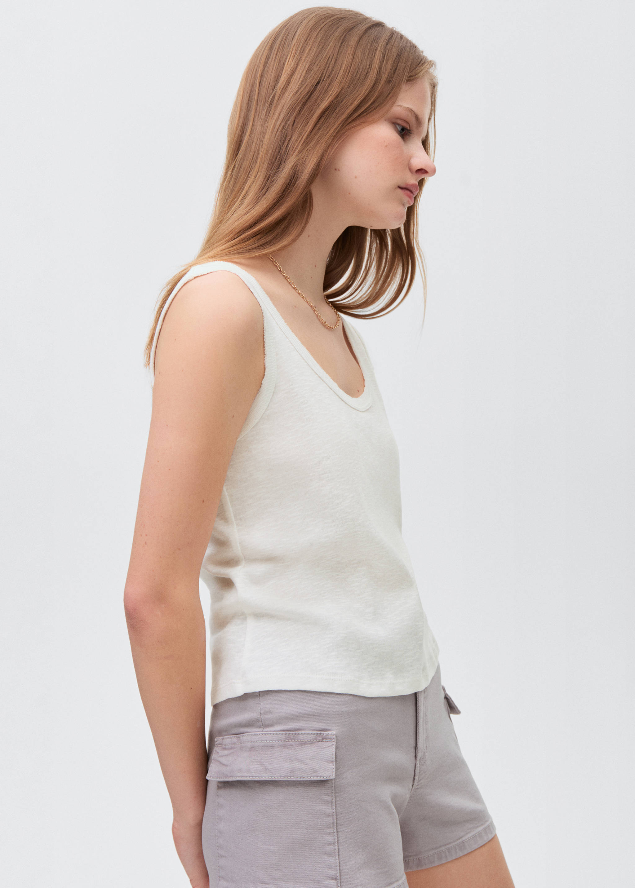 Cotton sleeveless t-shirt - Medium plane