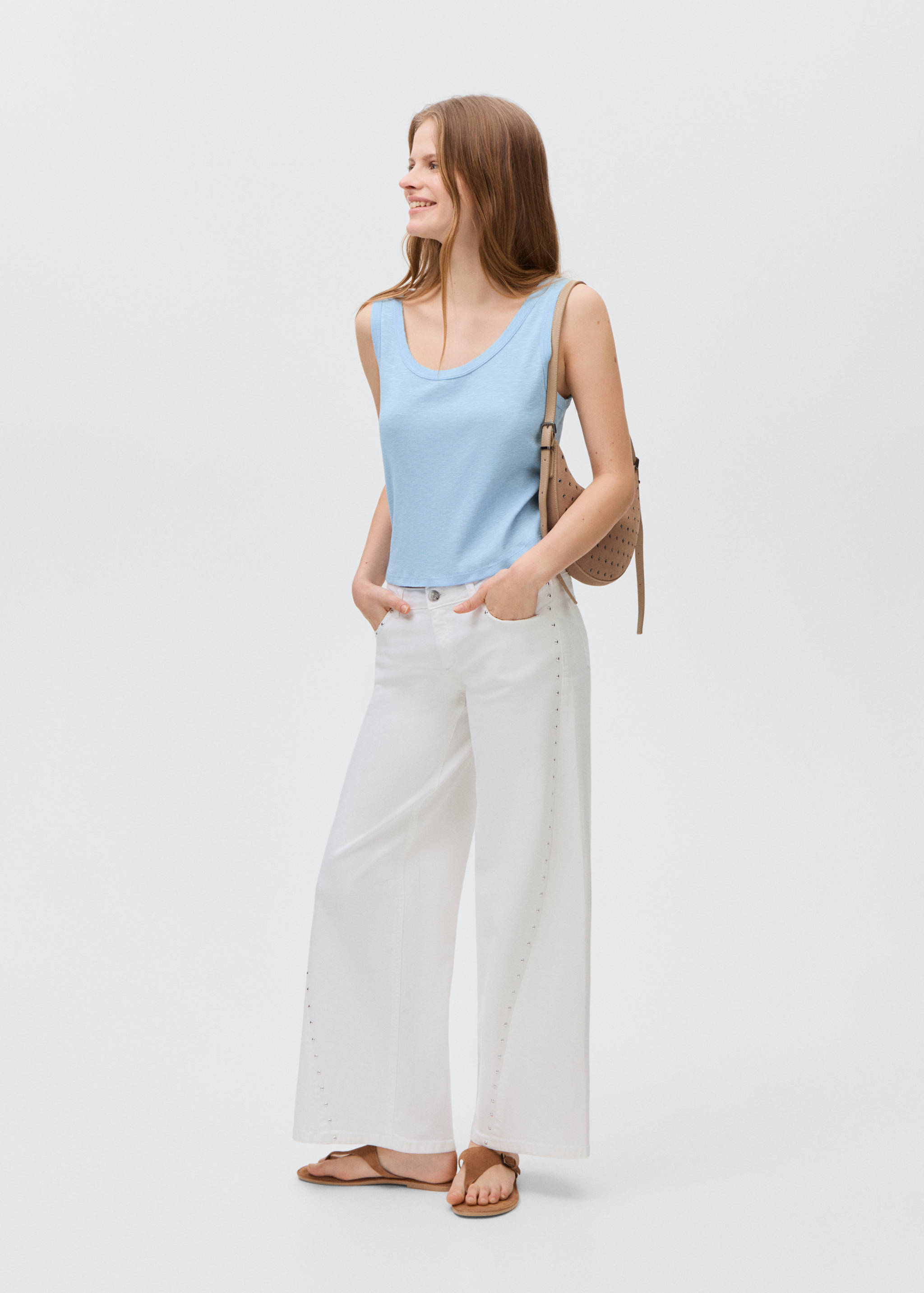 Cotton sleeveless t-shirt - Details of the article 2