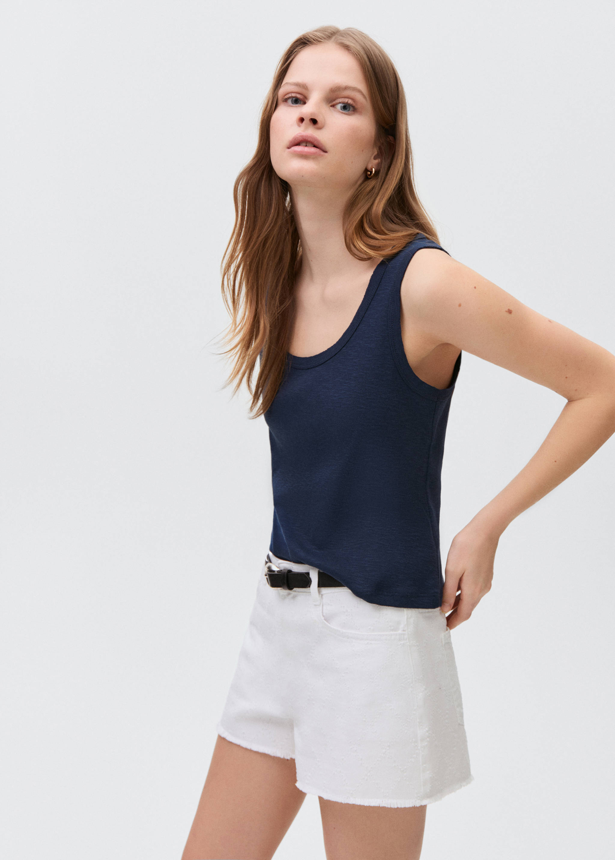 Cotton sleeveless t-shirt - Medium plane