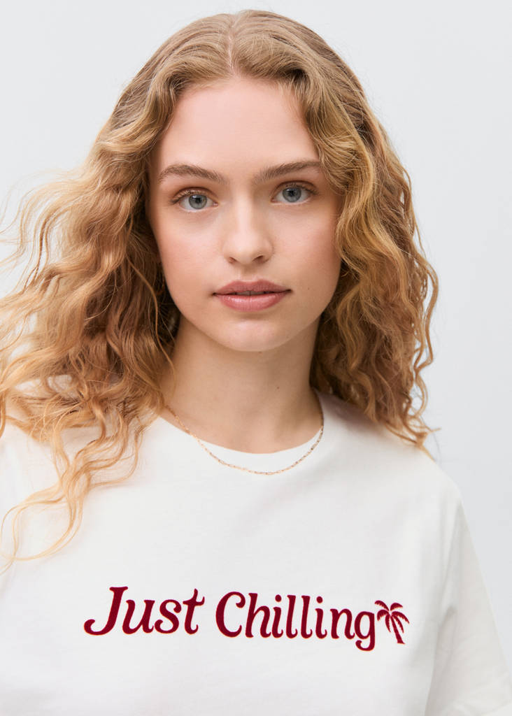 Flocked t-shirt with message — Off White