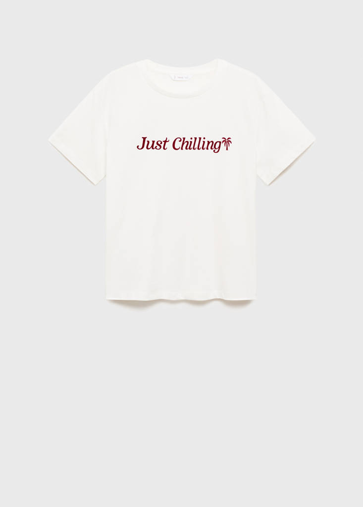 Flocked t-shirt with message — Off White