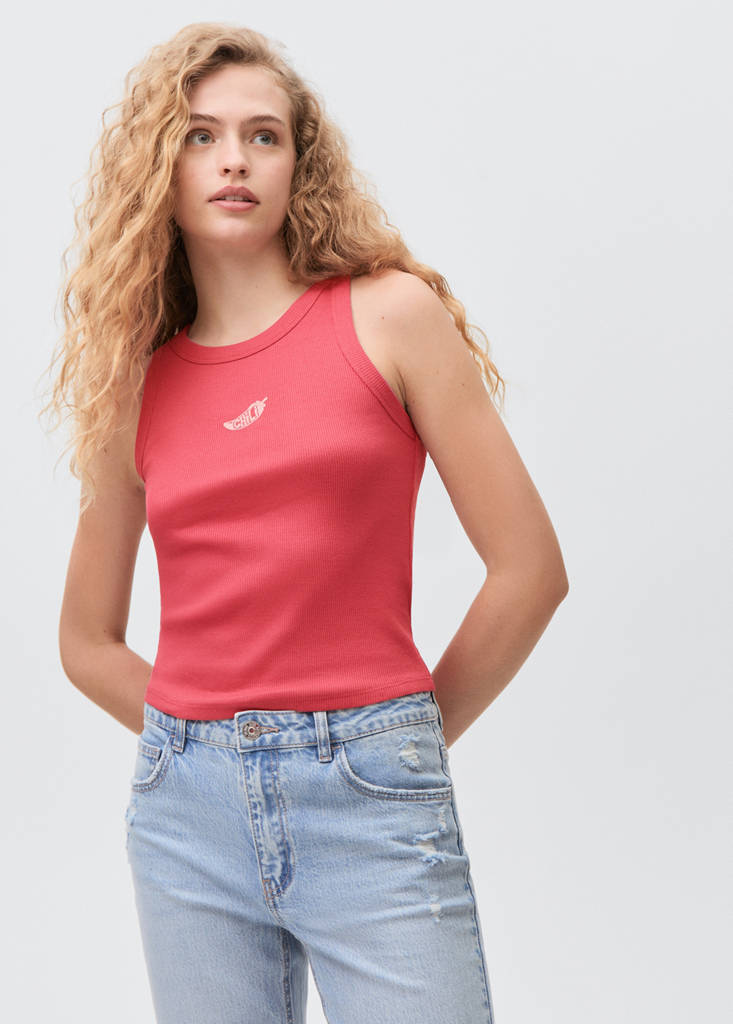 Printed crop top — Strawberry