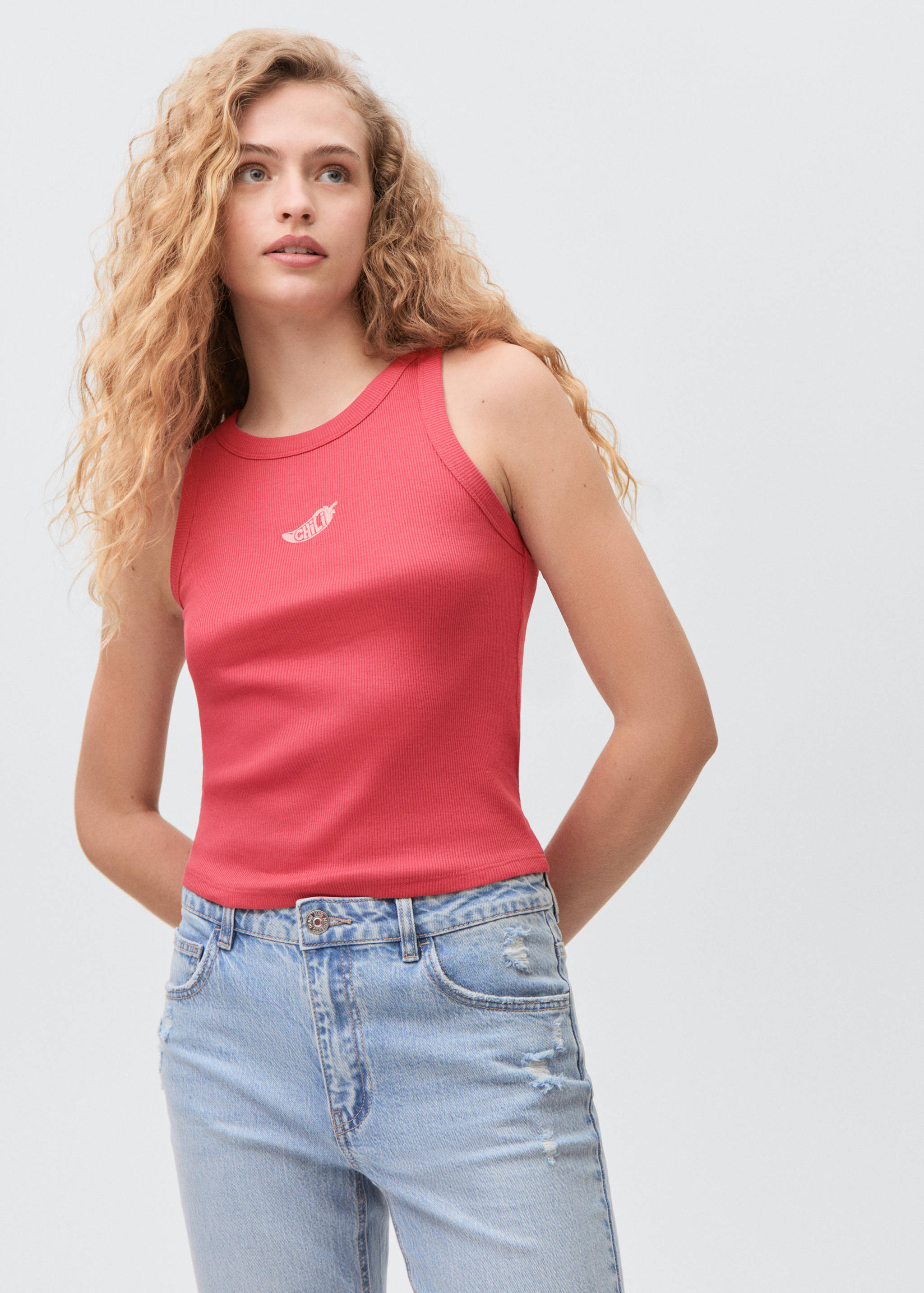 Printed crop top - Medium plane