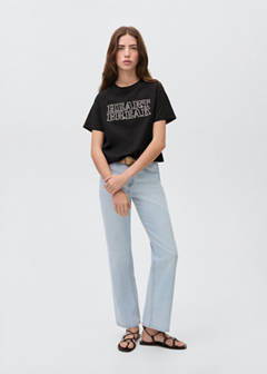 Studs message t-shirt — Charcoal 2