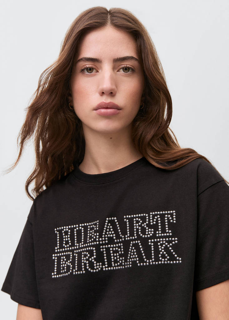 Studs message t-shirt — Charcoal