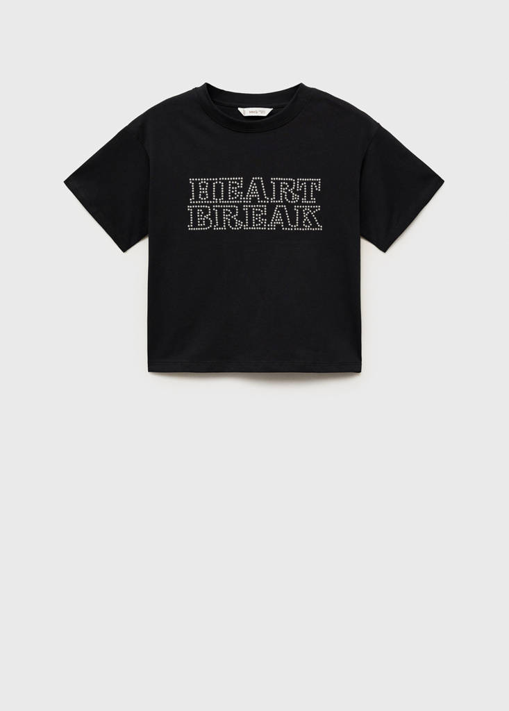 Studs message t-shirt — Charcoal