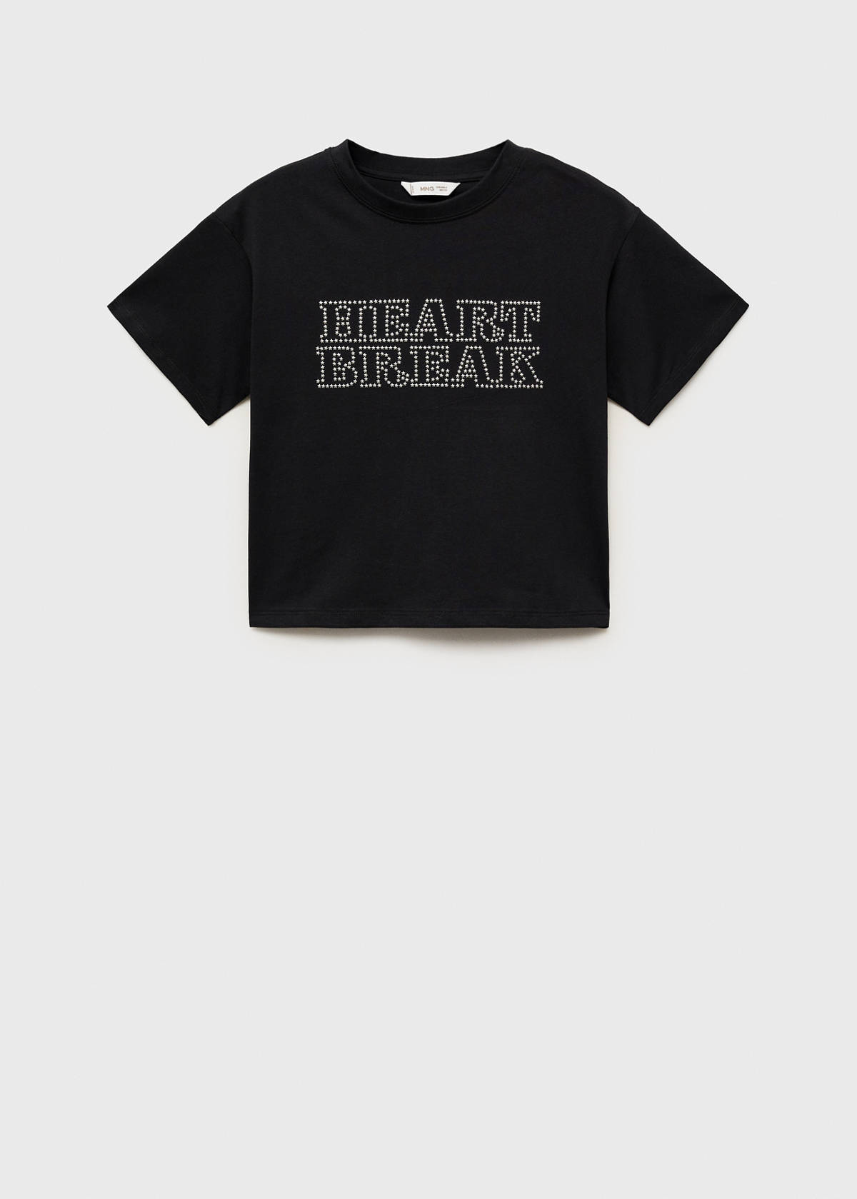 Studs message t-shirt — Charcoal