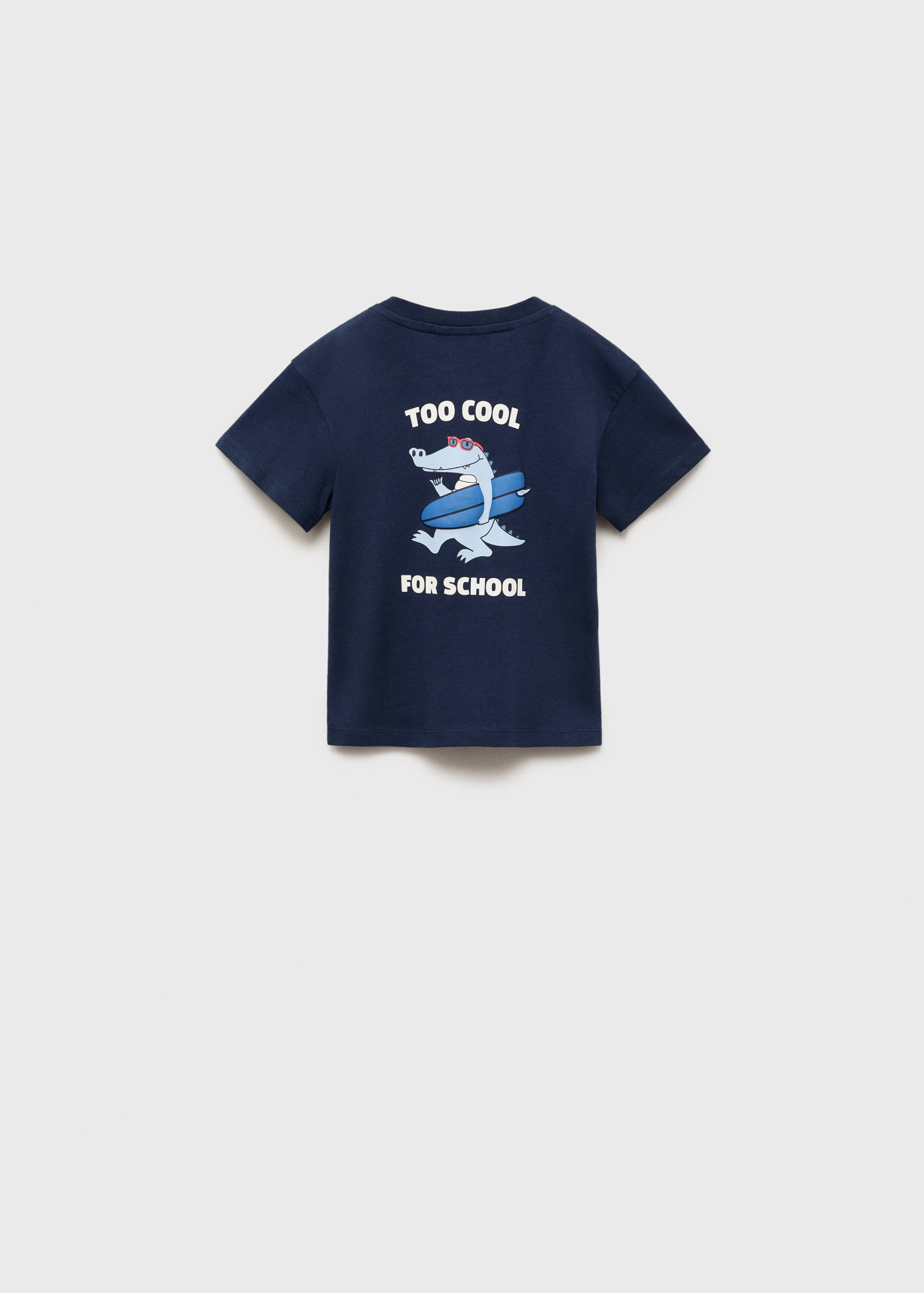 تي شيرت مطبوع بتفاصيل منقوشة - الجهة الخلفية للمنتج