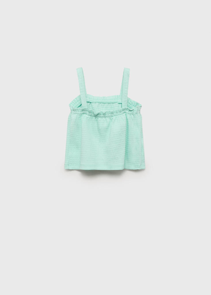 Ruffled strap t-shirt — Aqua Green
