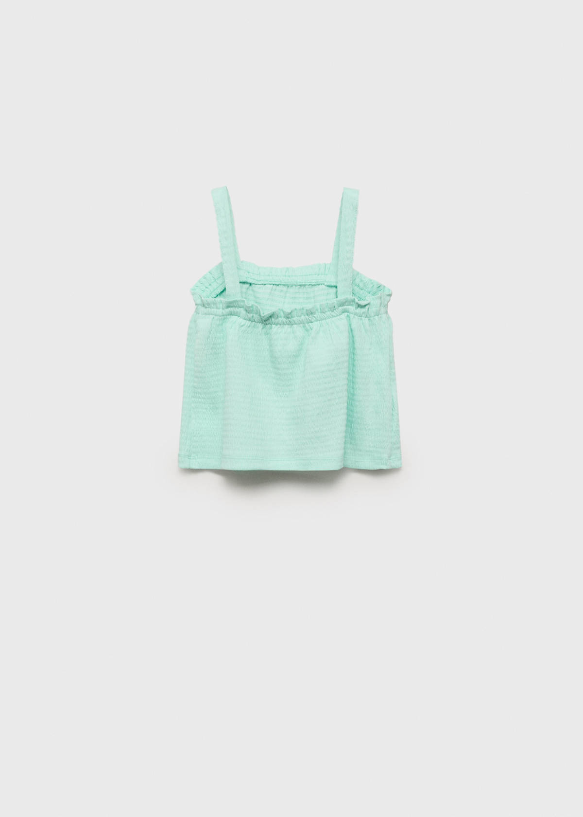 Ruffled strap t-shirt — Aqua Green