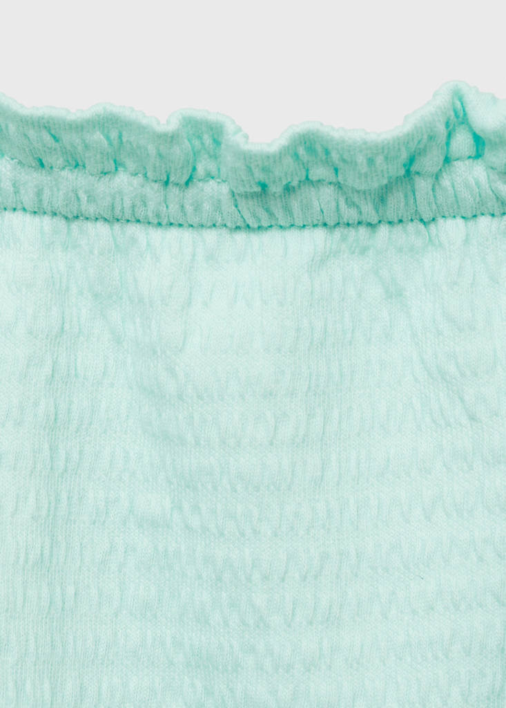 Ruffled strap t-shirt — Aqua Green