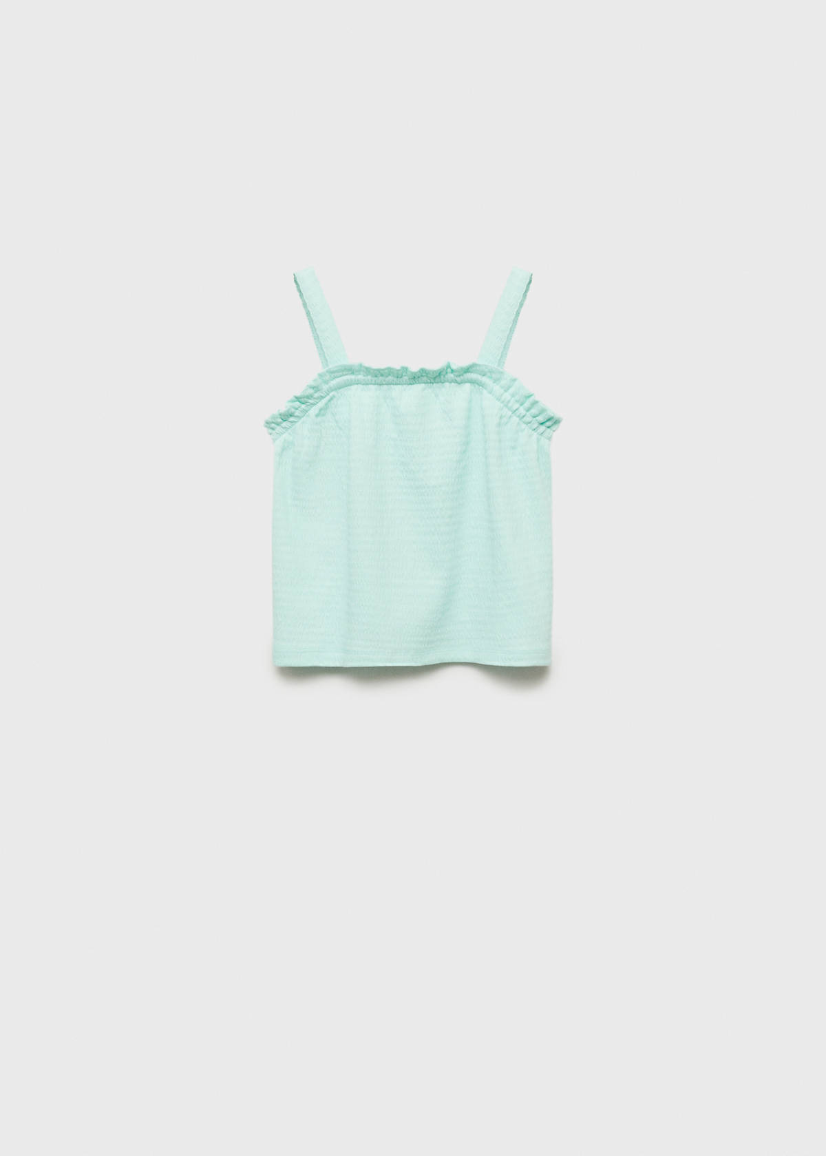 Ruffled strap t-shirt — Aqua Green