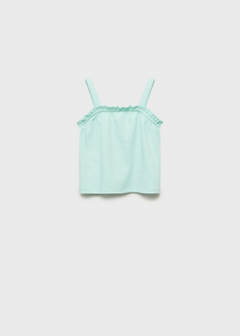 Ruffled strap t-shirt — Aqua Green 2