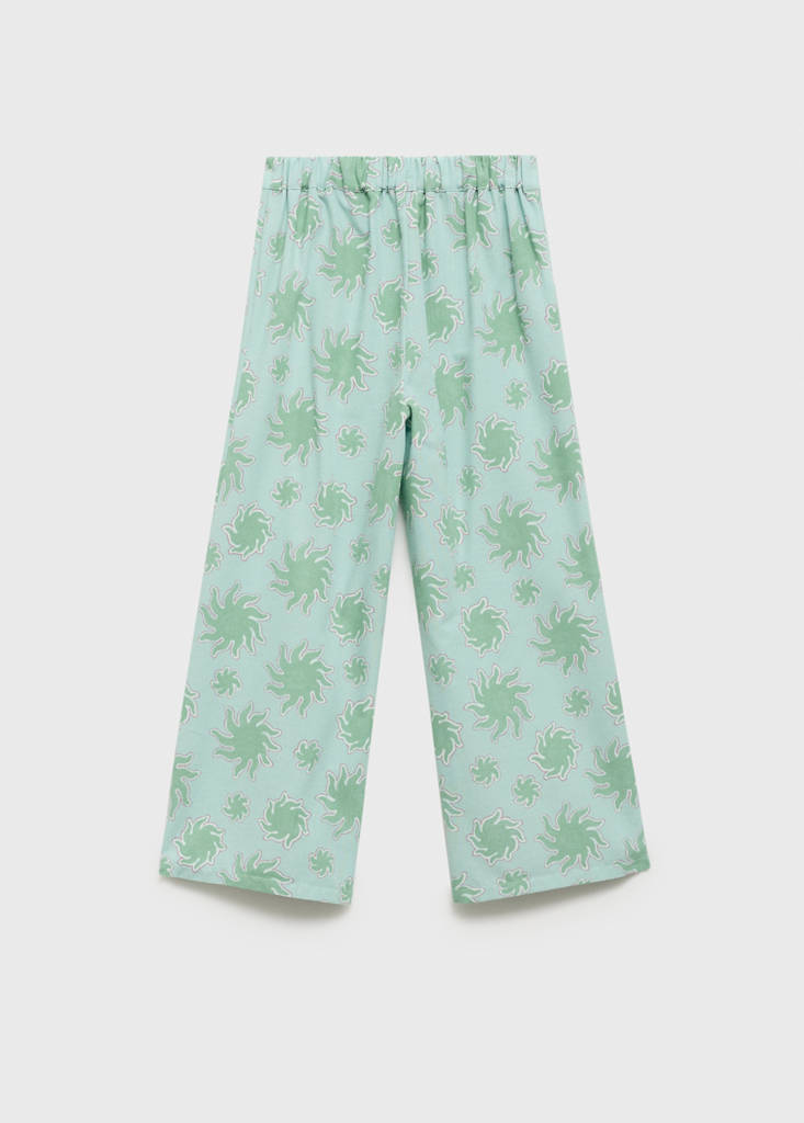 Printed straight trousers — Pastel Green