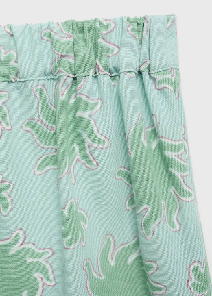 Printed straight trousers — Pastel Green