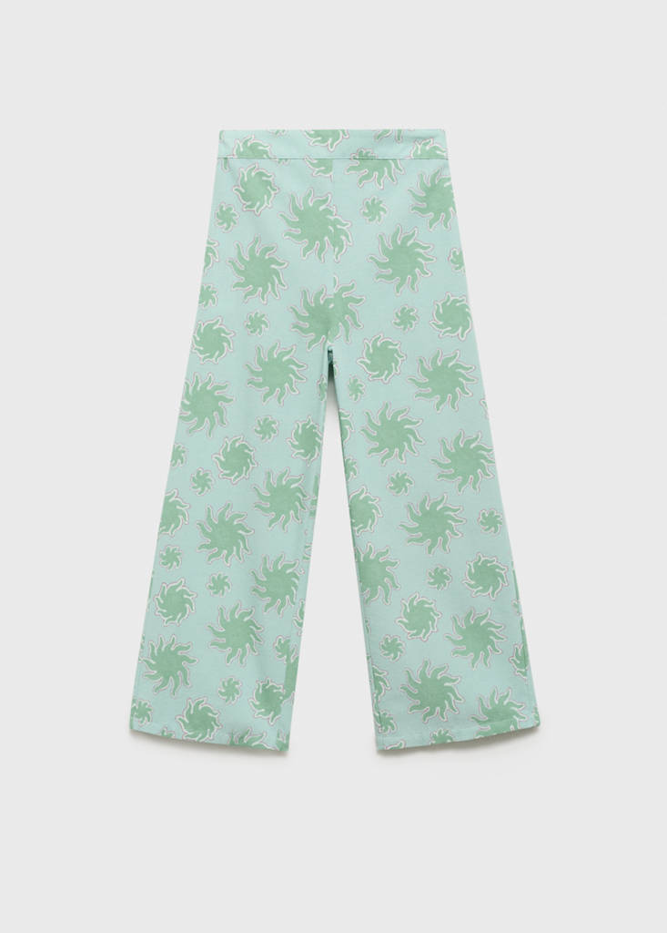 Printed straight trousers — Pastel Green