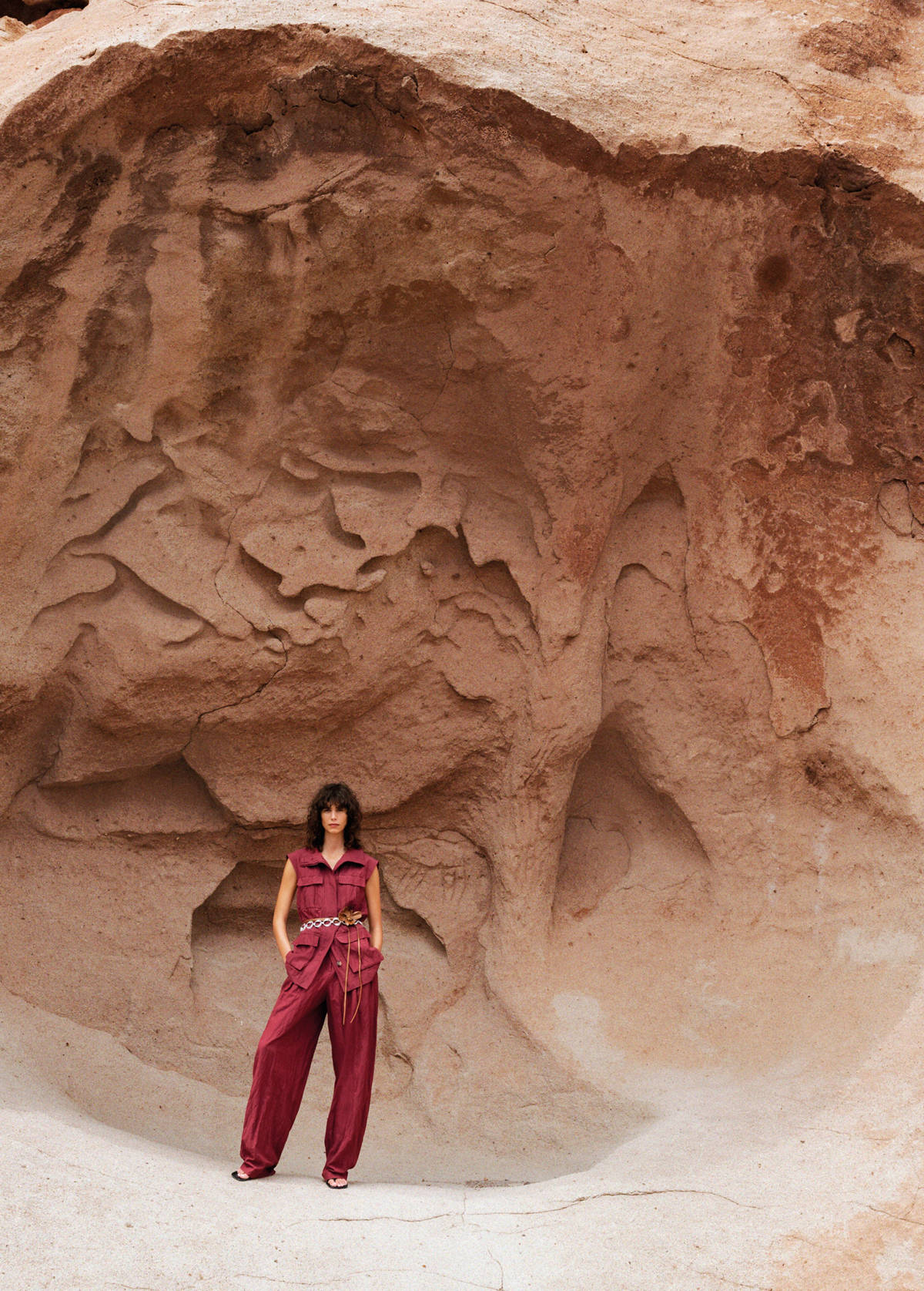 Wide leg suit trousers with a creased effect — Wine