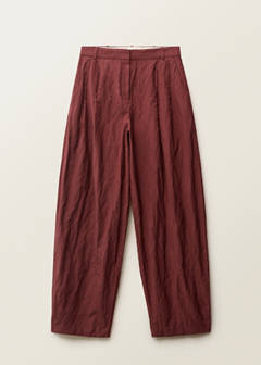 Wide leg suit trousers with a creased effect — Wine 15