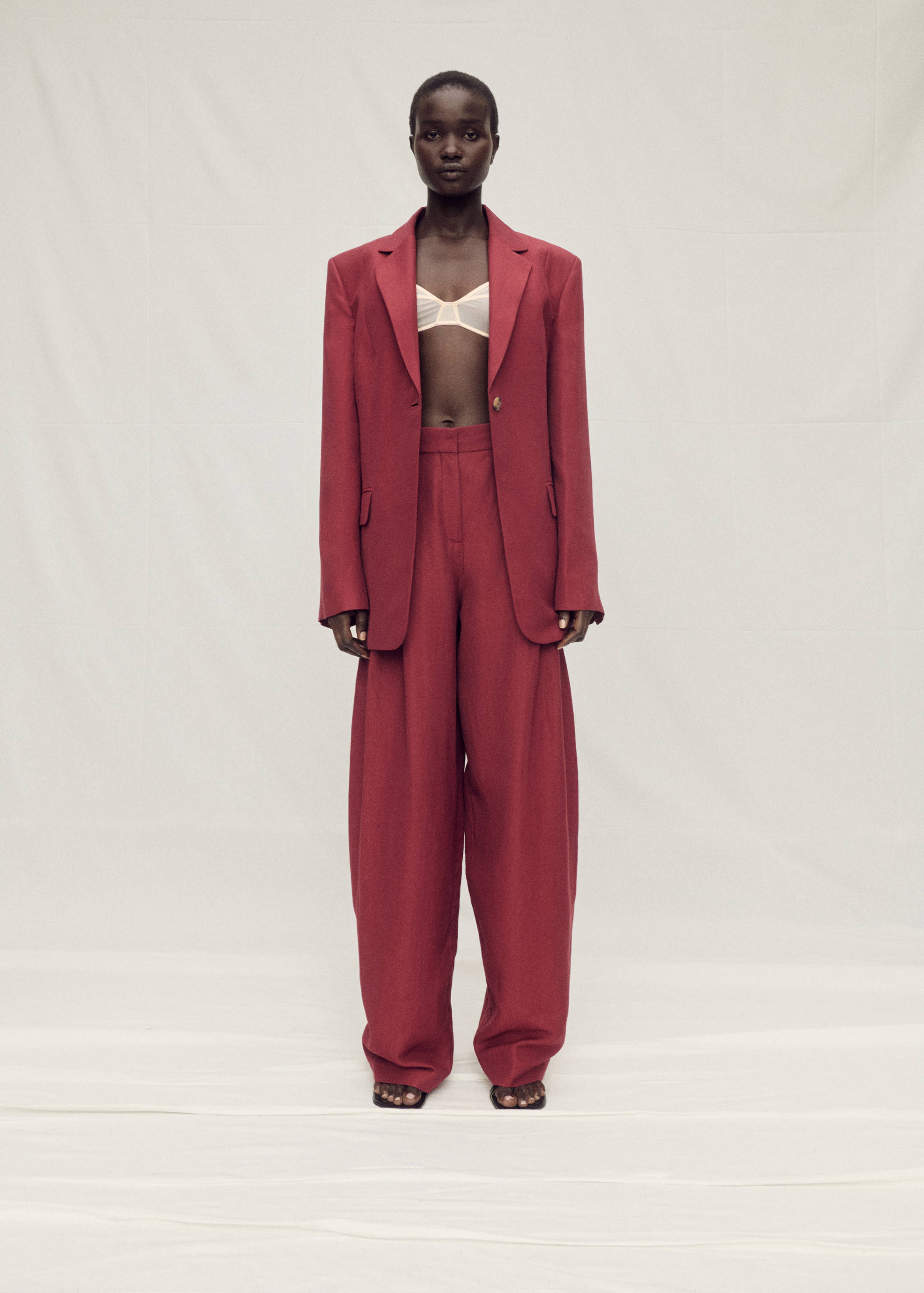 Blazer costume lin mélangé - Plan général