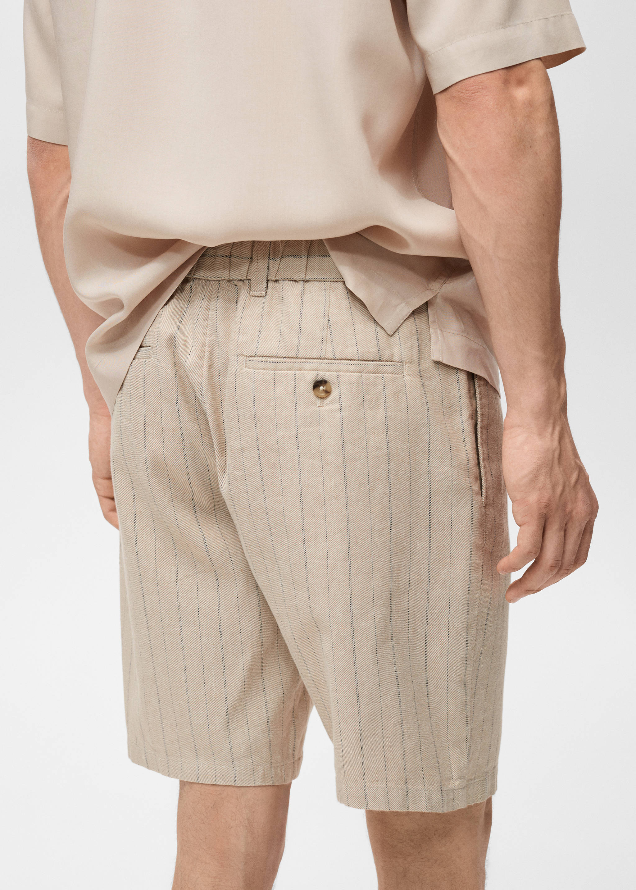 Striped linen-blend Bermuda shorts - Details of the article 3