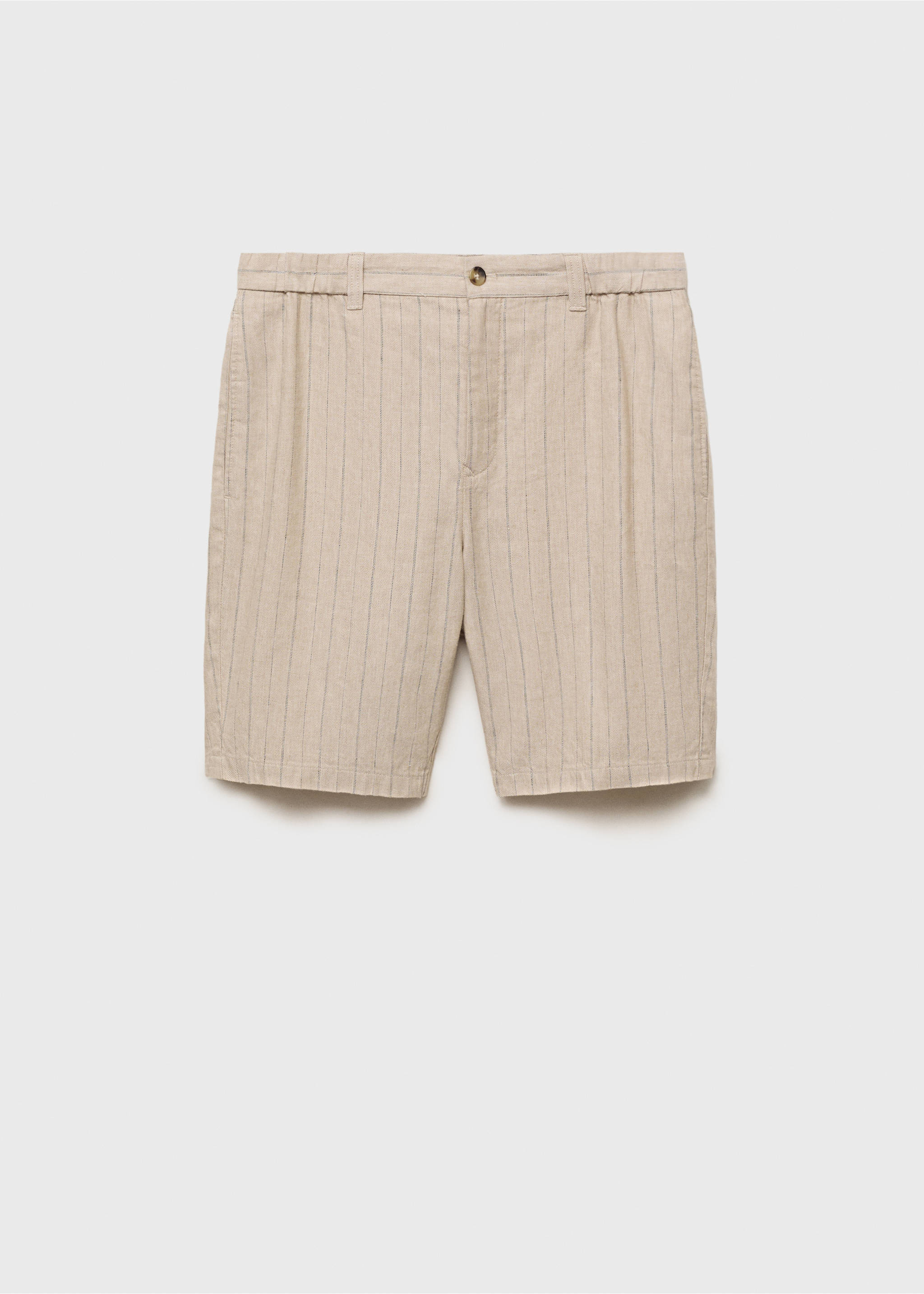 Striped linen-blend Bermuda shorts - Article without model, Sand. Ref: 87017889-00.