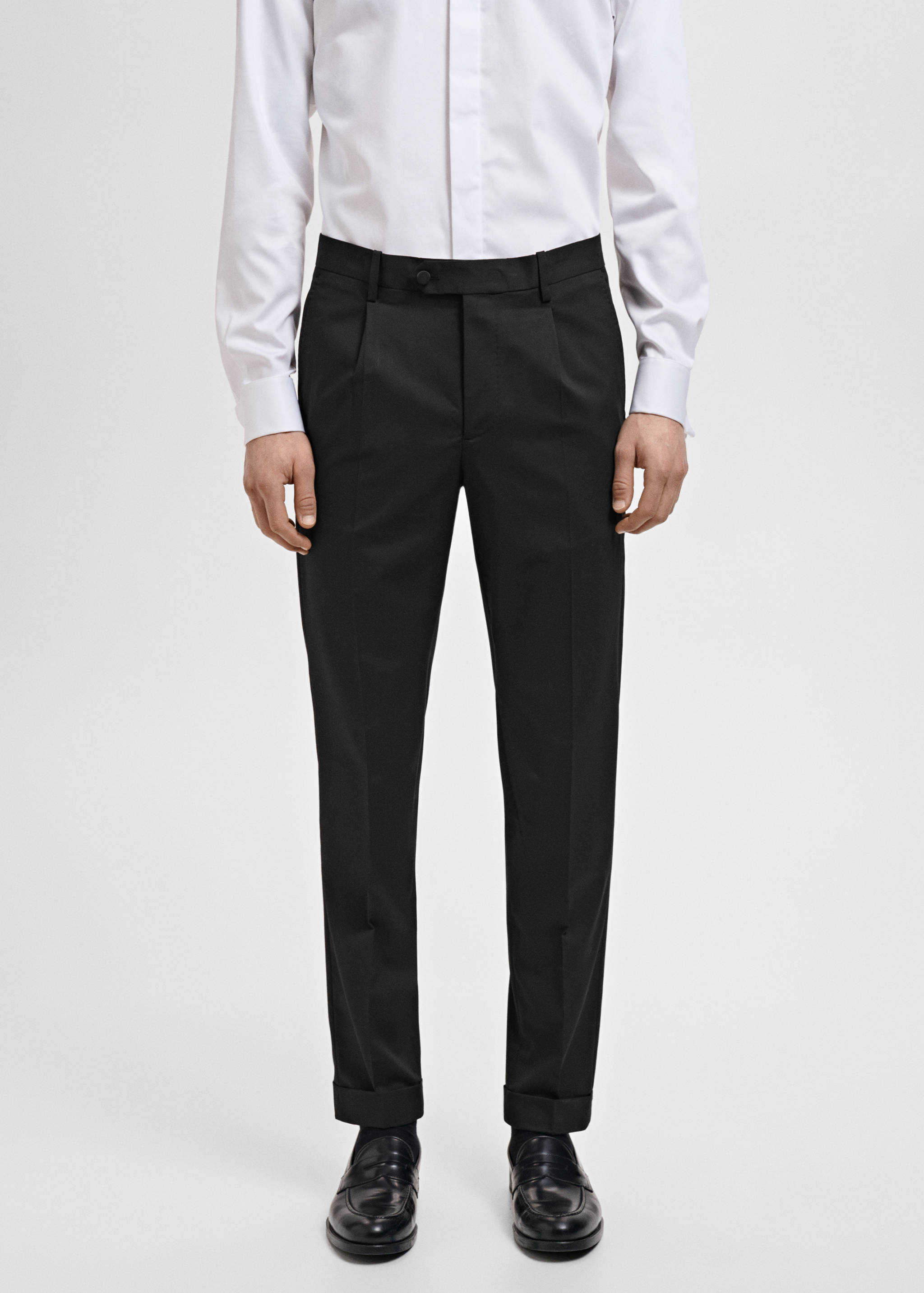 Straight-fit suit trousers - Medium plane