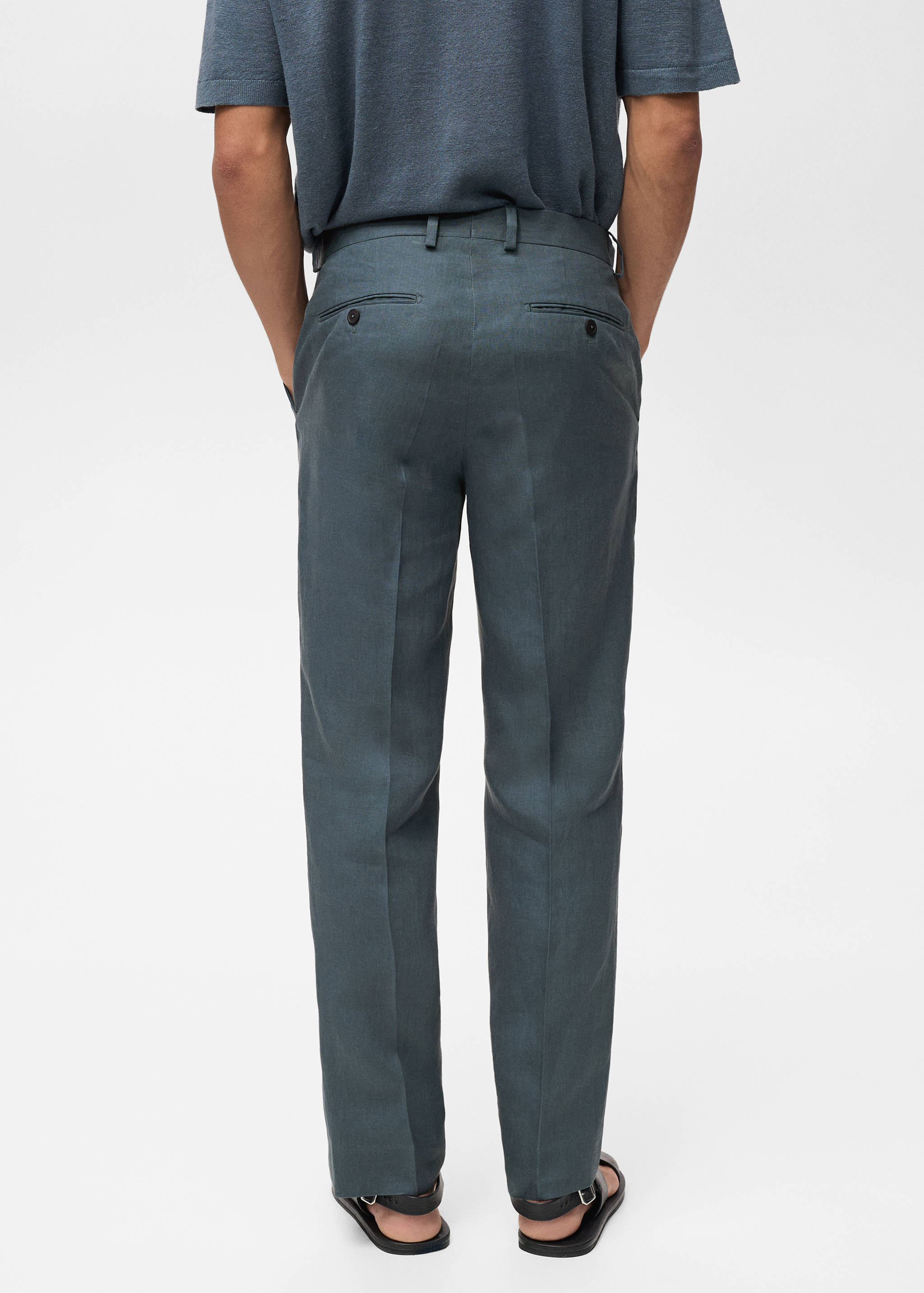 100% linen straight trousers - Reverse of the article