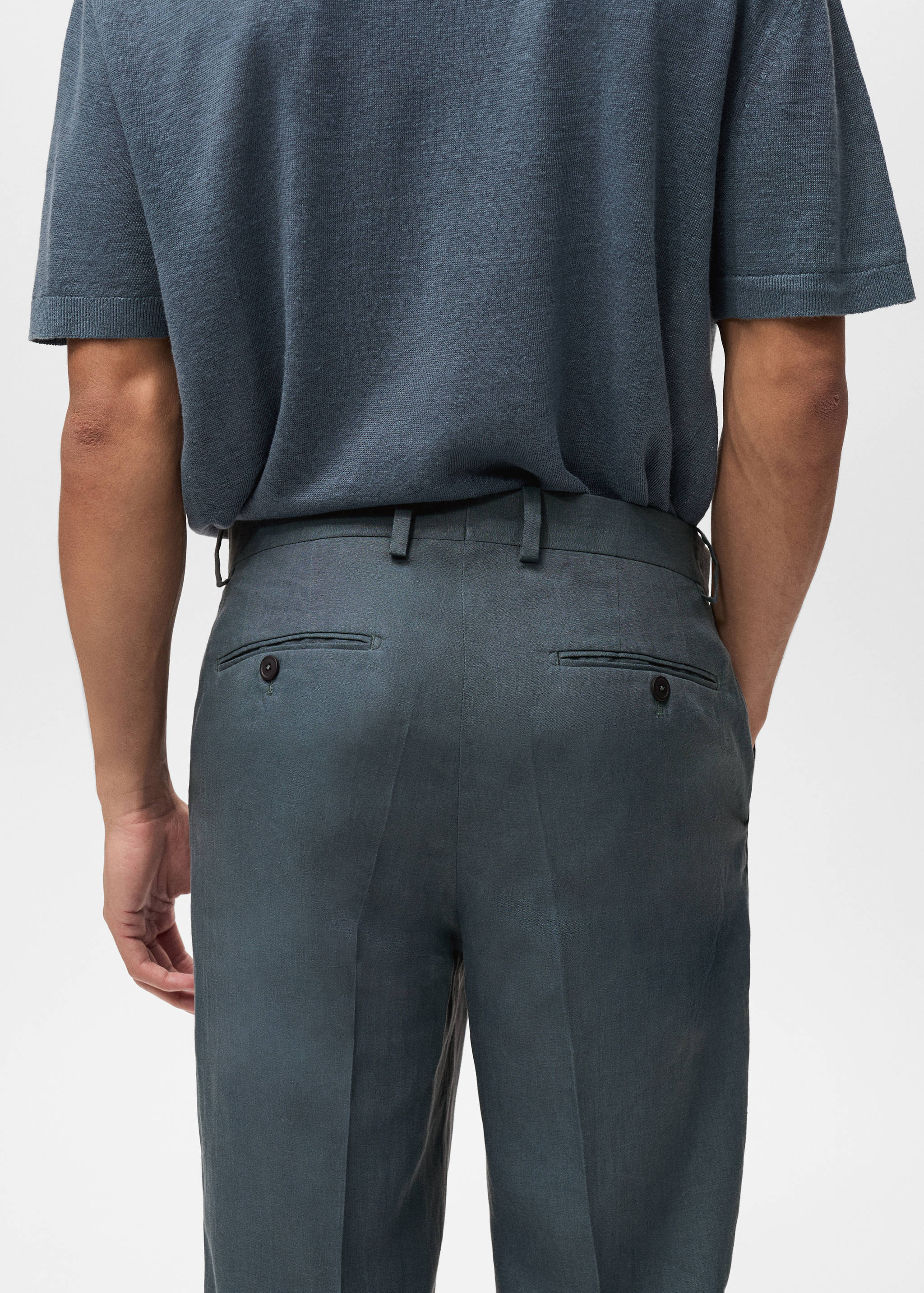 100% linen straight trousers - Details of the article 6