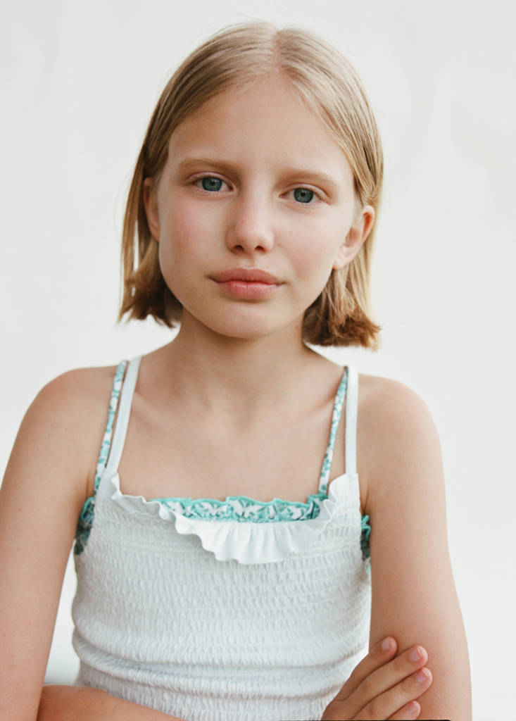Honeycomb cotton top — Sky Blue