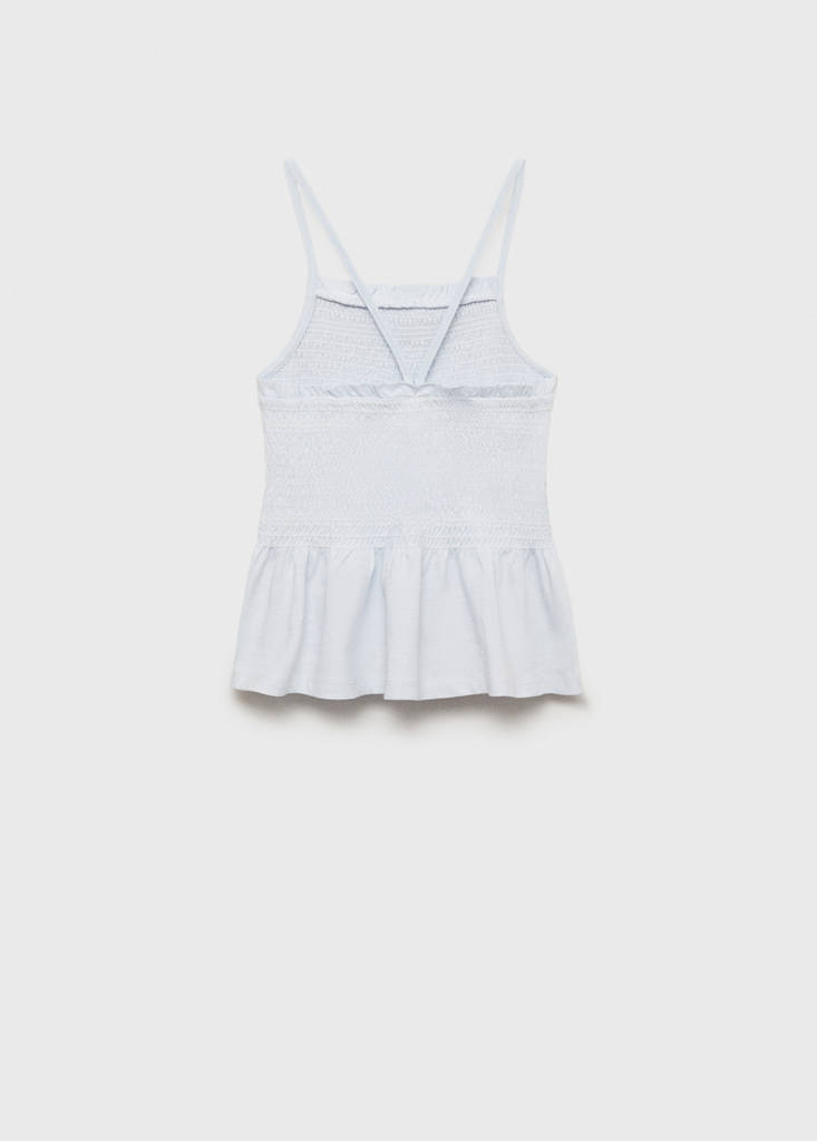 Honeycomb cotton top — Sky Blue