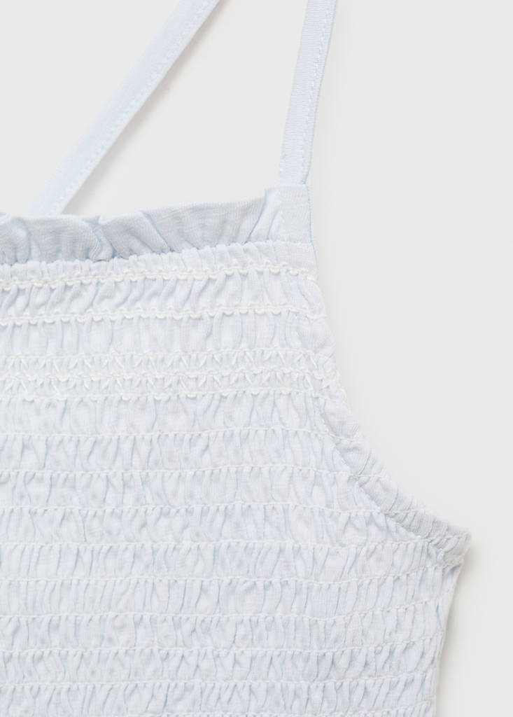 Honeycomb cotton top — Sky Blue