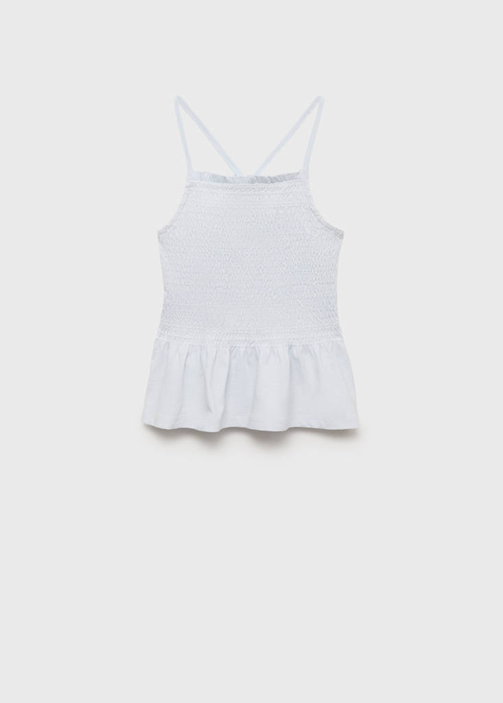 Honeycomb cotton top — Sky Blue