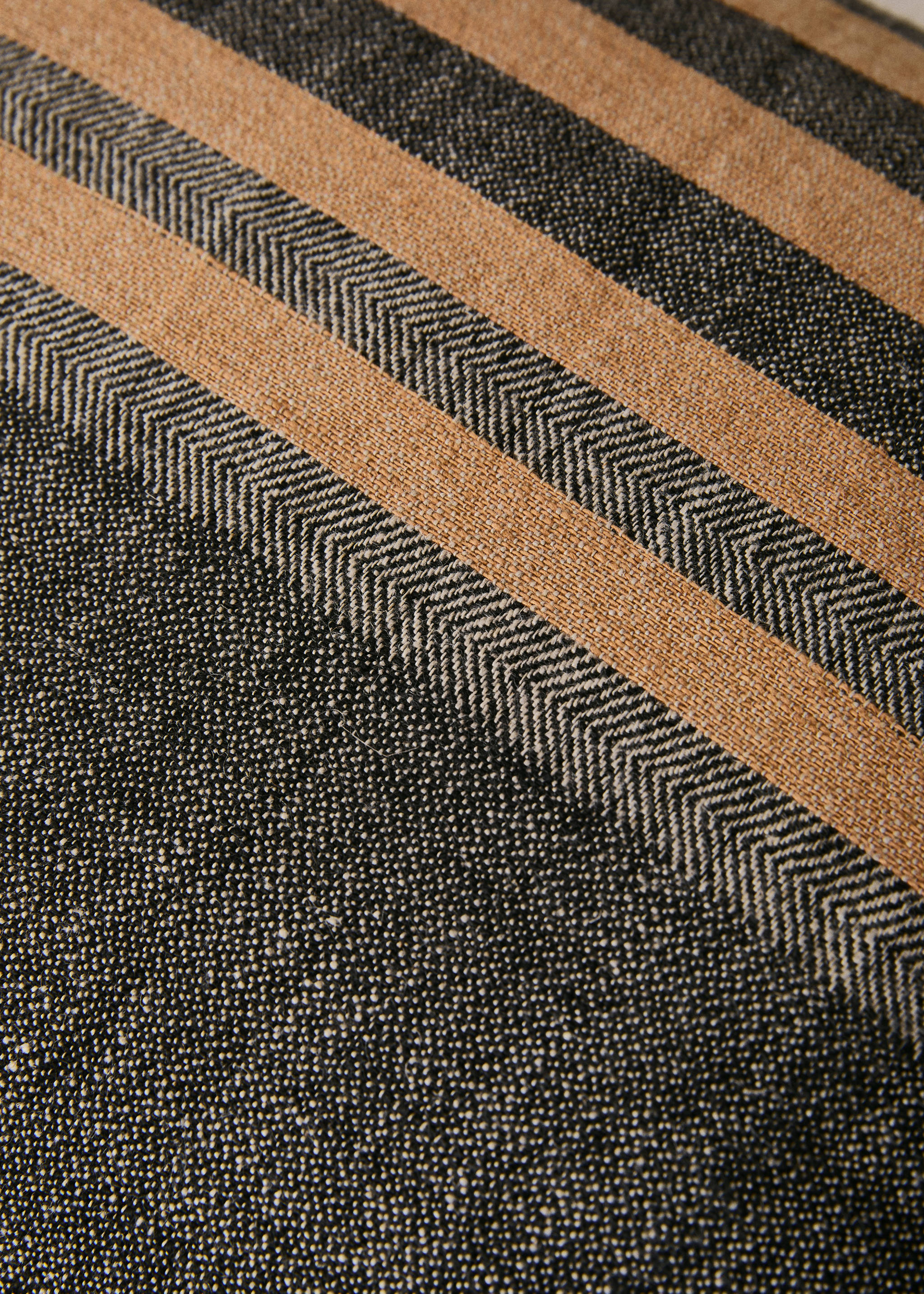Housse de coussin en lin et rayures tissées 40x60 cm - Détail de l'article 1