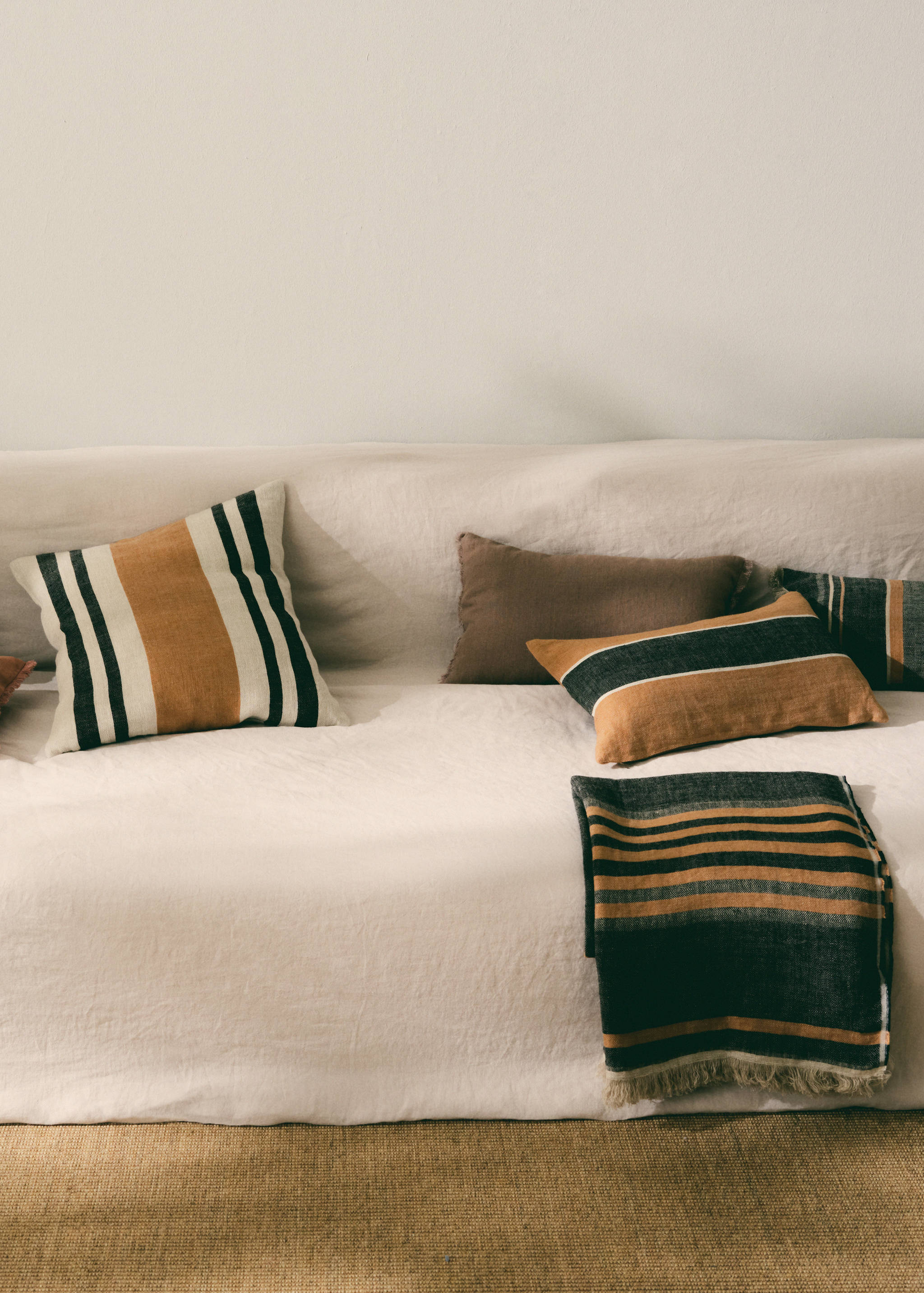 Housse de coussin en lin et rayures tissées 40x60 cm - Détail de l'article 6