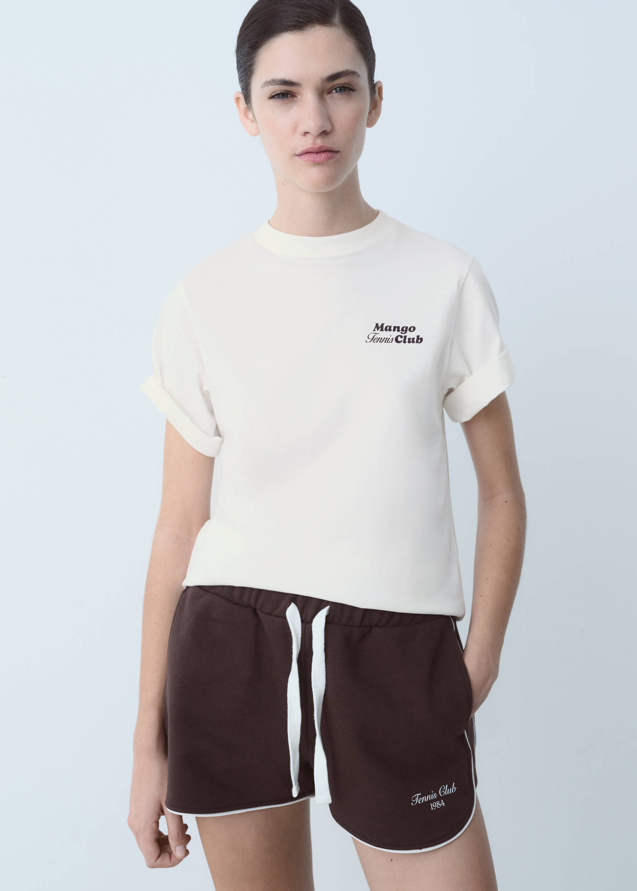 Camiseta algodón mensaje estampado - Plano medio