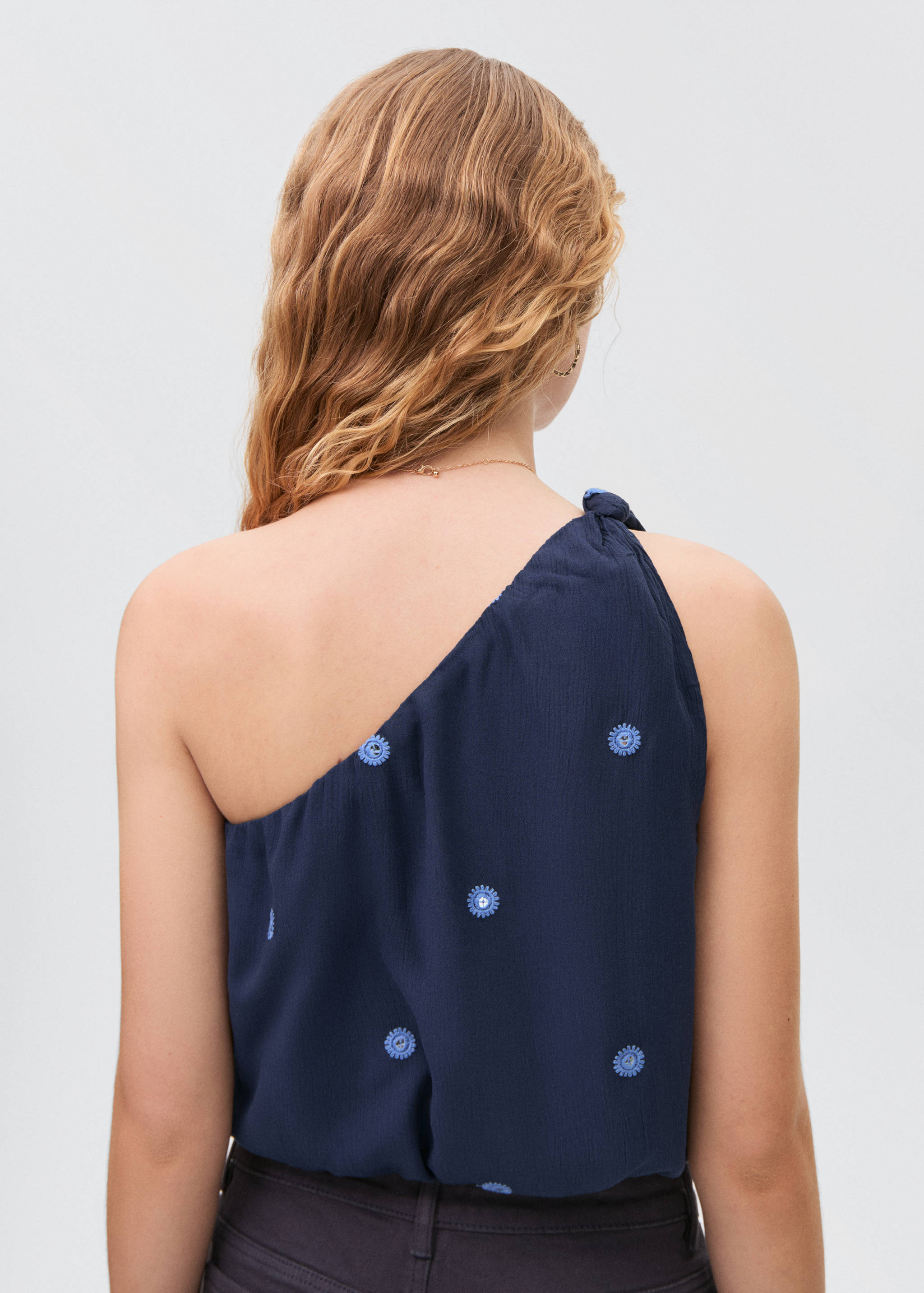 Top asimétrico panel bordado - Reverso del artículo